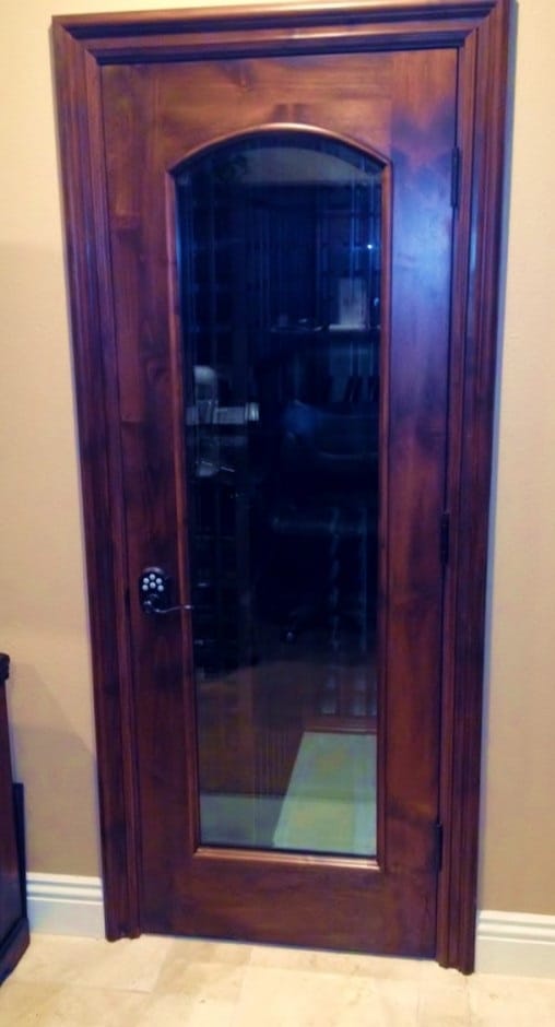 Premium Marsala Square Top Wine Cellar Door - Rustic Wooden Wine Storage Solution for Home Bars & Basements | Perfect for Wine Enthusiasts & Entertaining Guests