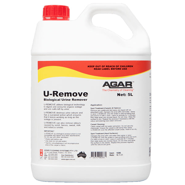 Agar U Remove Biological Urine Stain & Odor Eliminator | Enzyme-Powered Pet & Human Urine Remover | Fresh Fragrance for Home, Carpet & Mattress Cleaning