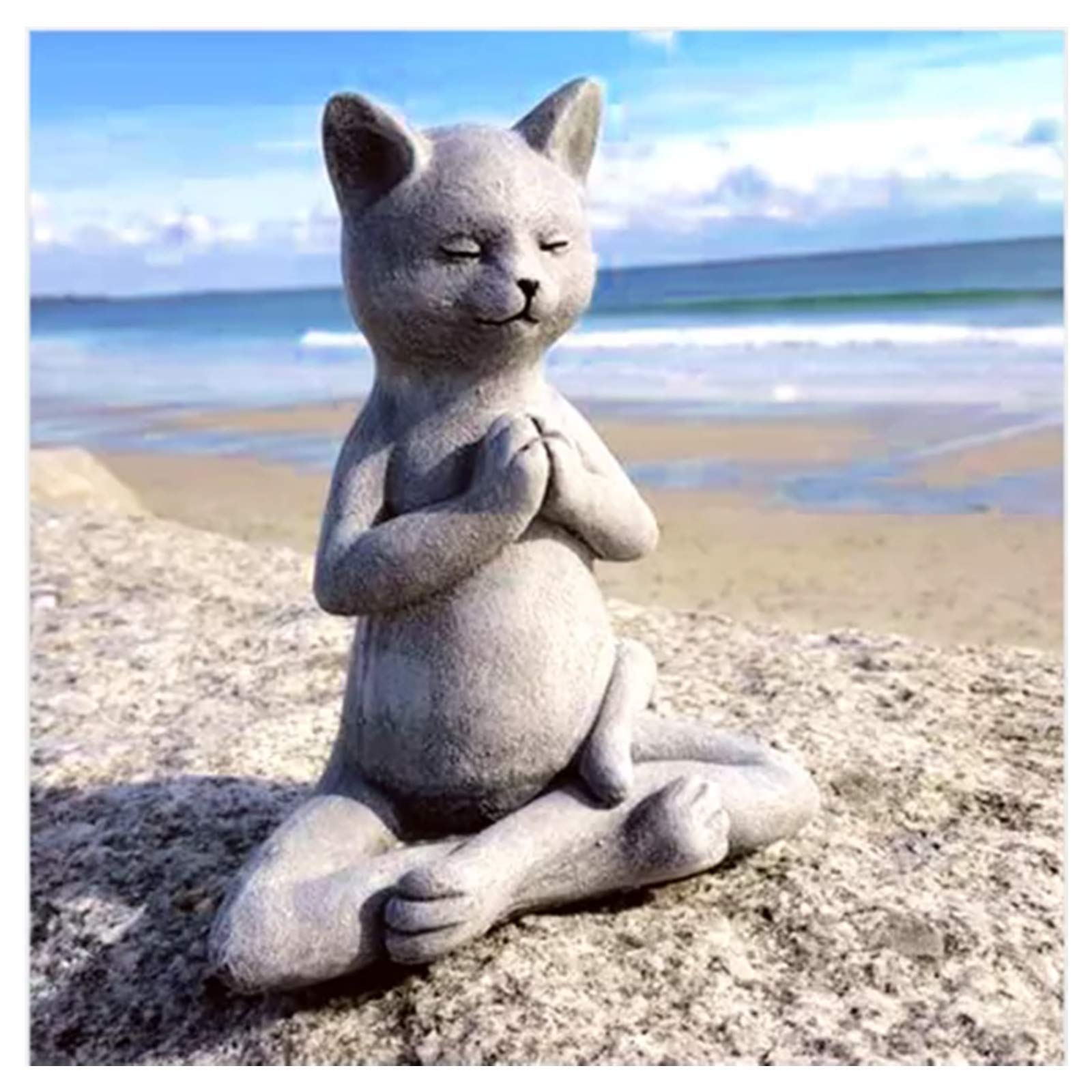 Zen Dog Buddha Statue - Meditation Pet Sculpture for Dogs, Cats, Rabbits - Yoga Garden Decor, Outdoor Resin Wall Art for Patio, Yard, Lawn & Porch - Perfect for Meditation Spaces, Zen Gardens & Pet-Friendly Home Decor
