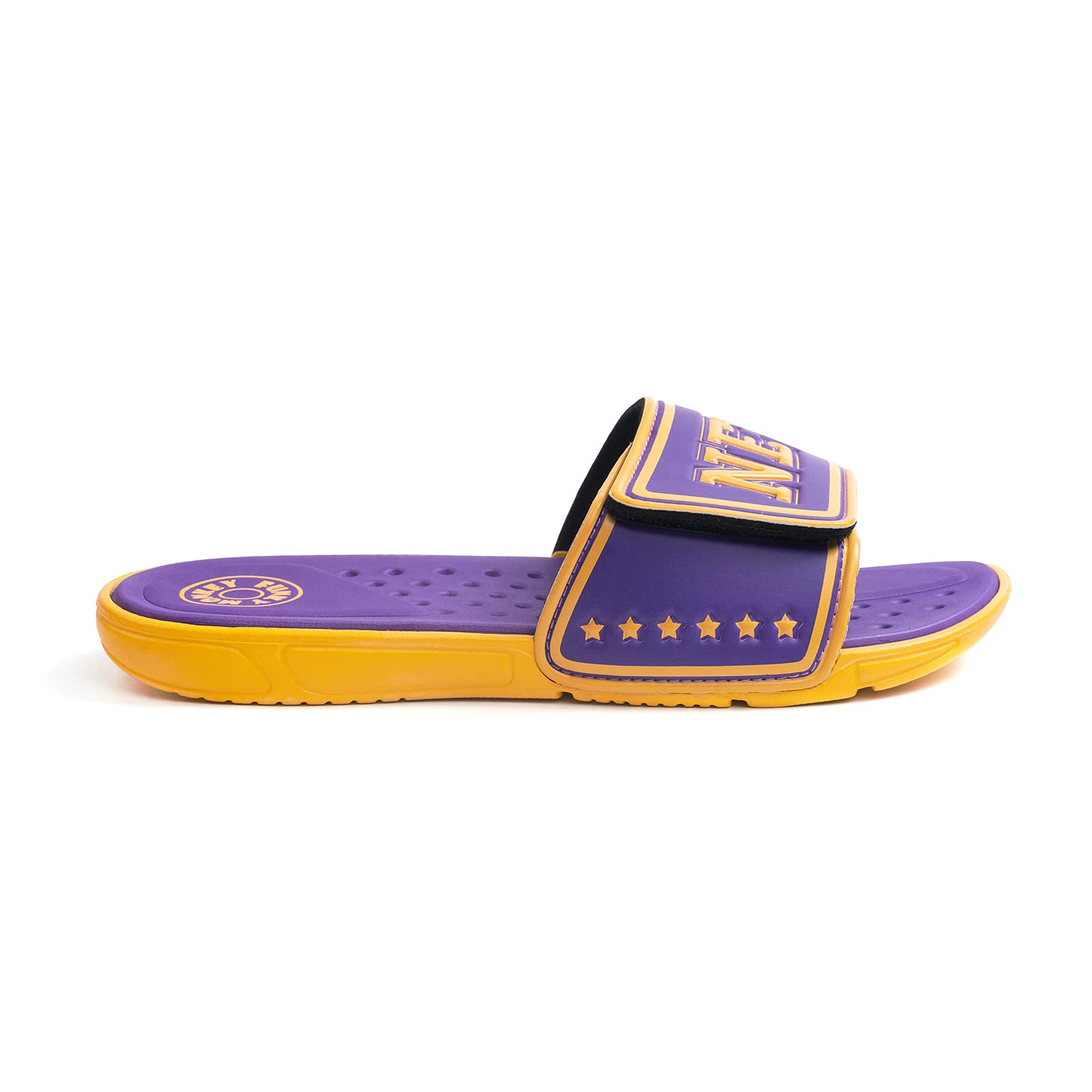 **FUNKYMONKEY Men's Slide Sandals - Adjustable Upper, Quick-Dry Comfort Footbed - Perfect for Beach, Pool, Shower & Casual Wear**