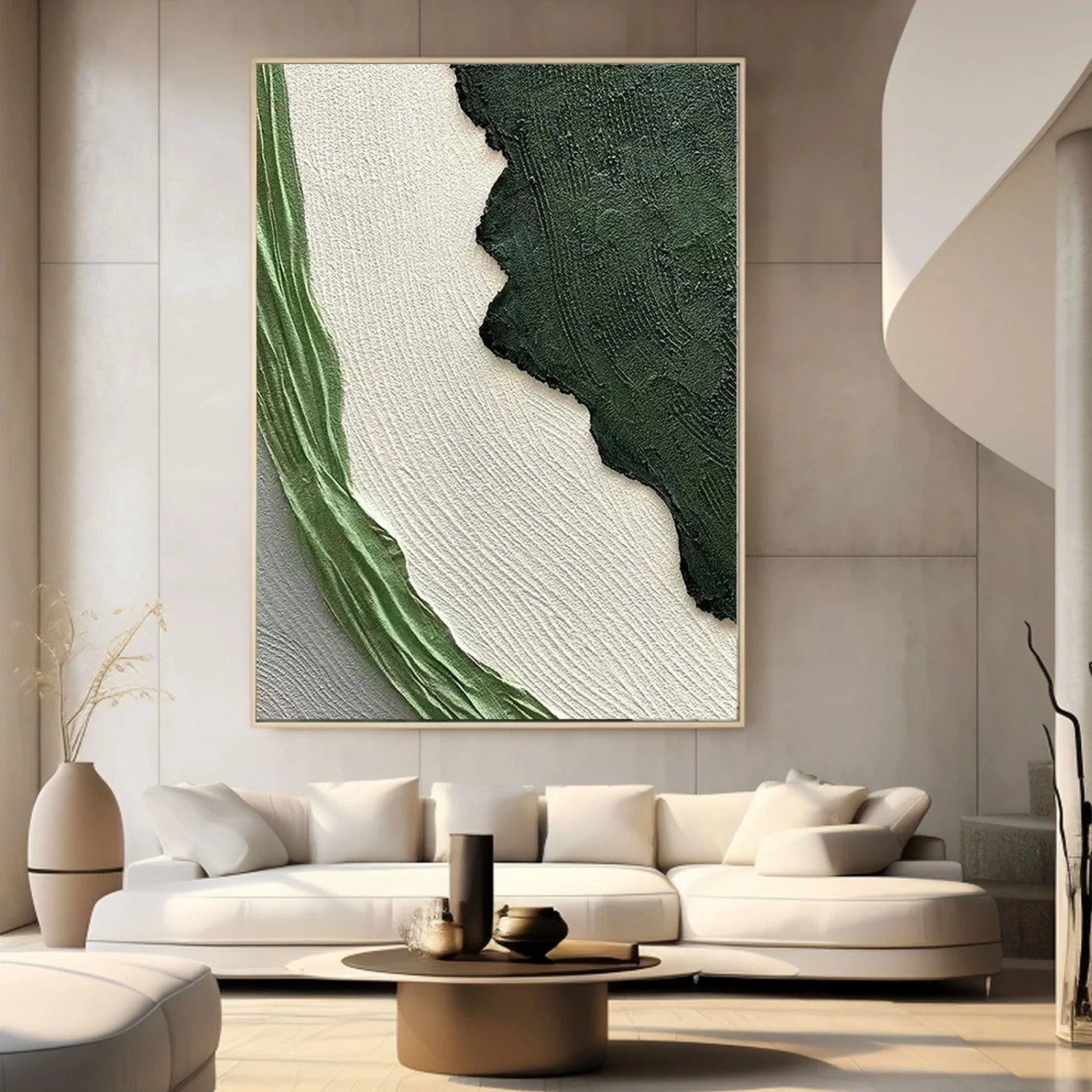 Blue & Green Abstract Wall Art Print #BG113 - Modern Canvas Painting for Living Room, Bedroom & Office Decor
