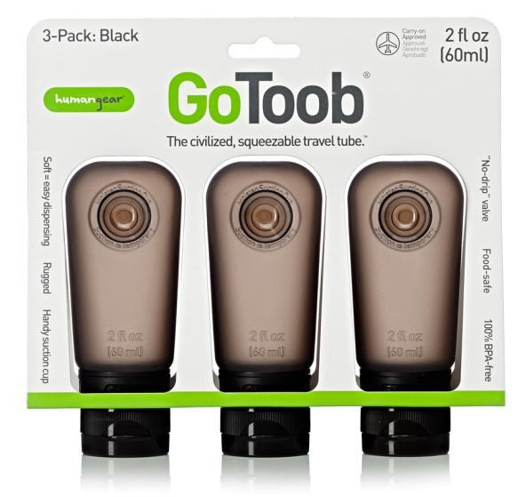 Humangear GoToob 55mL (3-Pack) - Leak-Proof Travel Bottles for Toiletries, Cosmetics & Liquids | Perfect for TSA Carry-On, Gym, Camping & Air Travel