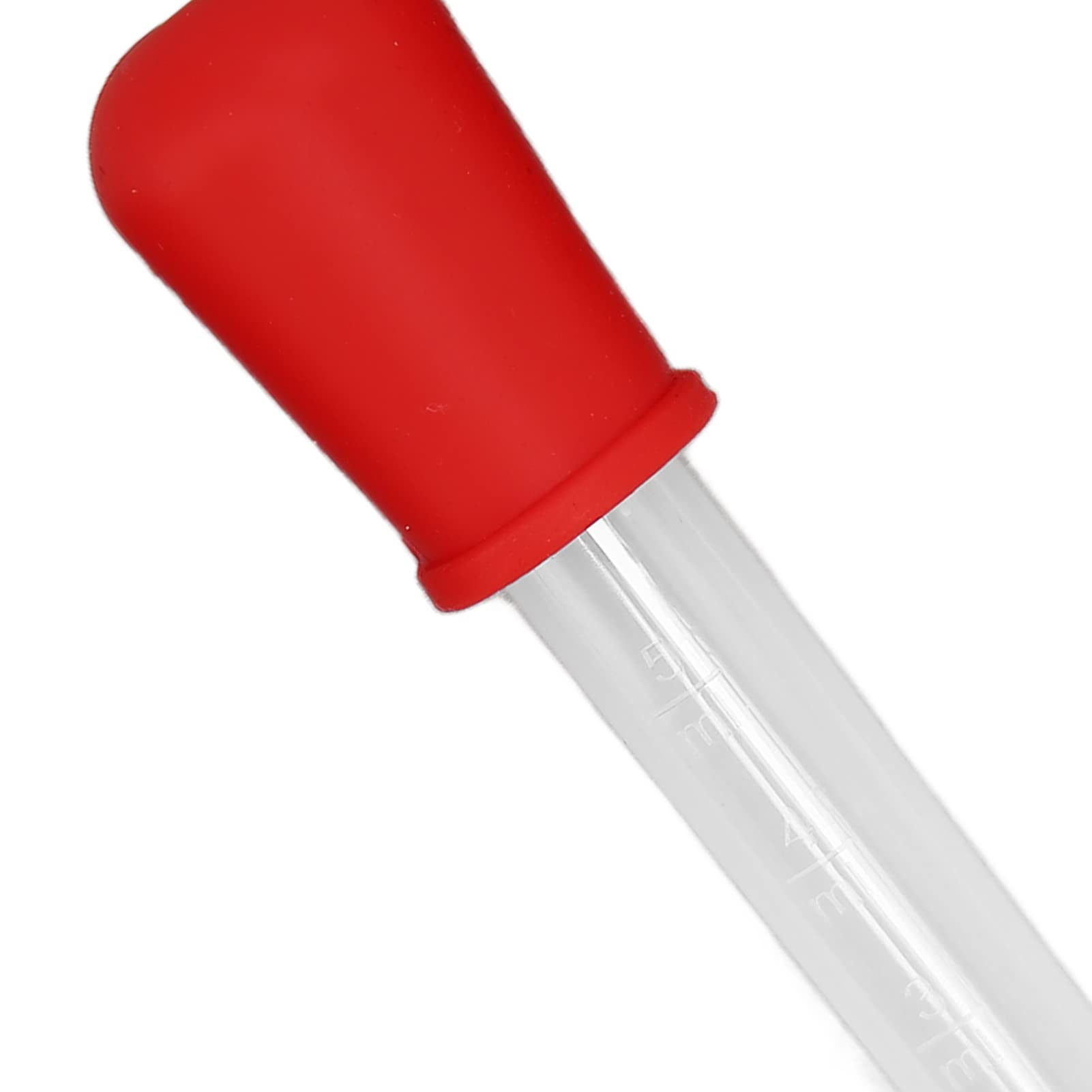 5Pcs 5ml Silicone Liquid Droppers with Bulb Tip - Disposable Eye Droppers for Candy Making, Kids Science Experiments, DIY Crafts & Baking Decorations (Red) - Easy to Clean & Reusable