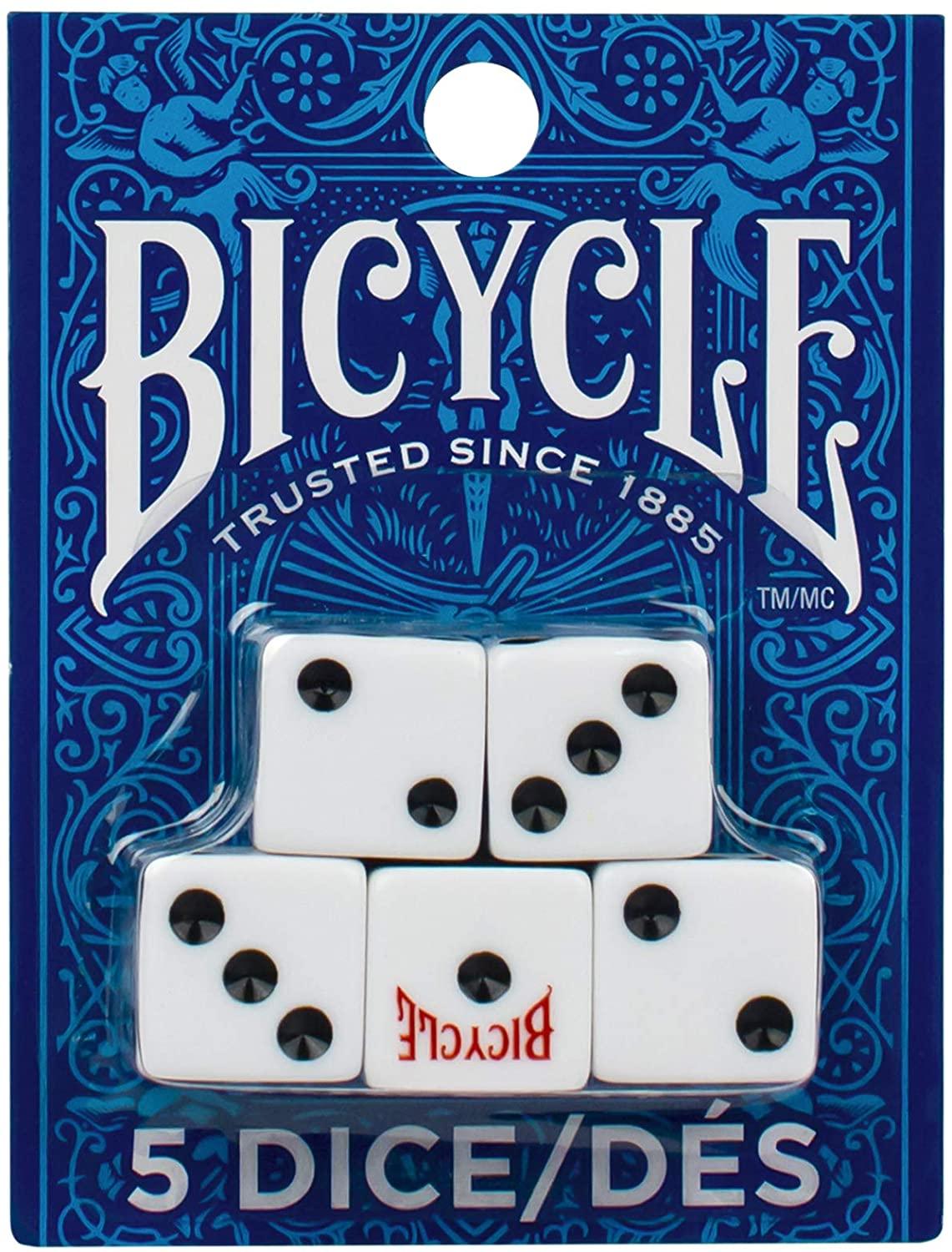 5-Piece Bicycle Dice Set for Board Games, Poker, and Casino Night - Premium Quality for Tabletop Gaming and Family Fun