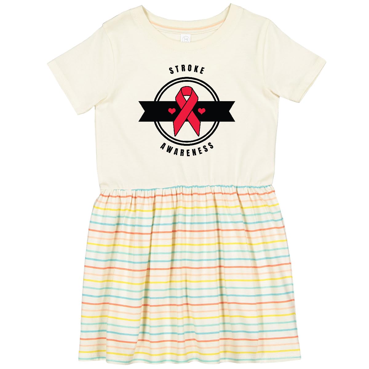 Inktastic Stroke Awareness Red Ribbon Banner Toddler Dress - Cute & Comfortable Outfit for Kids, Toddler Girls & Boys - Perfect for Stroke Awareness Events, Fundraisers & Everyday Wear