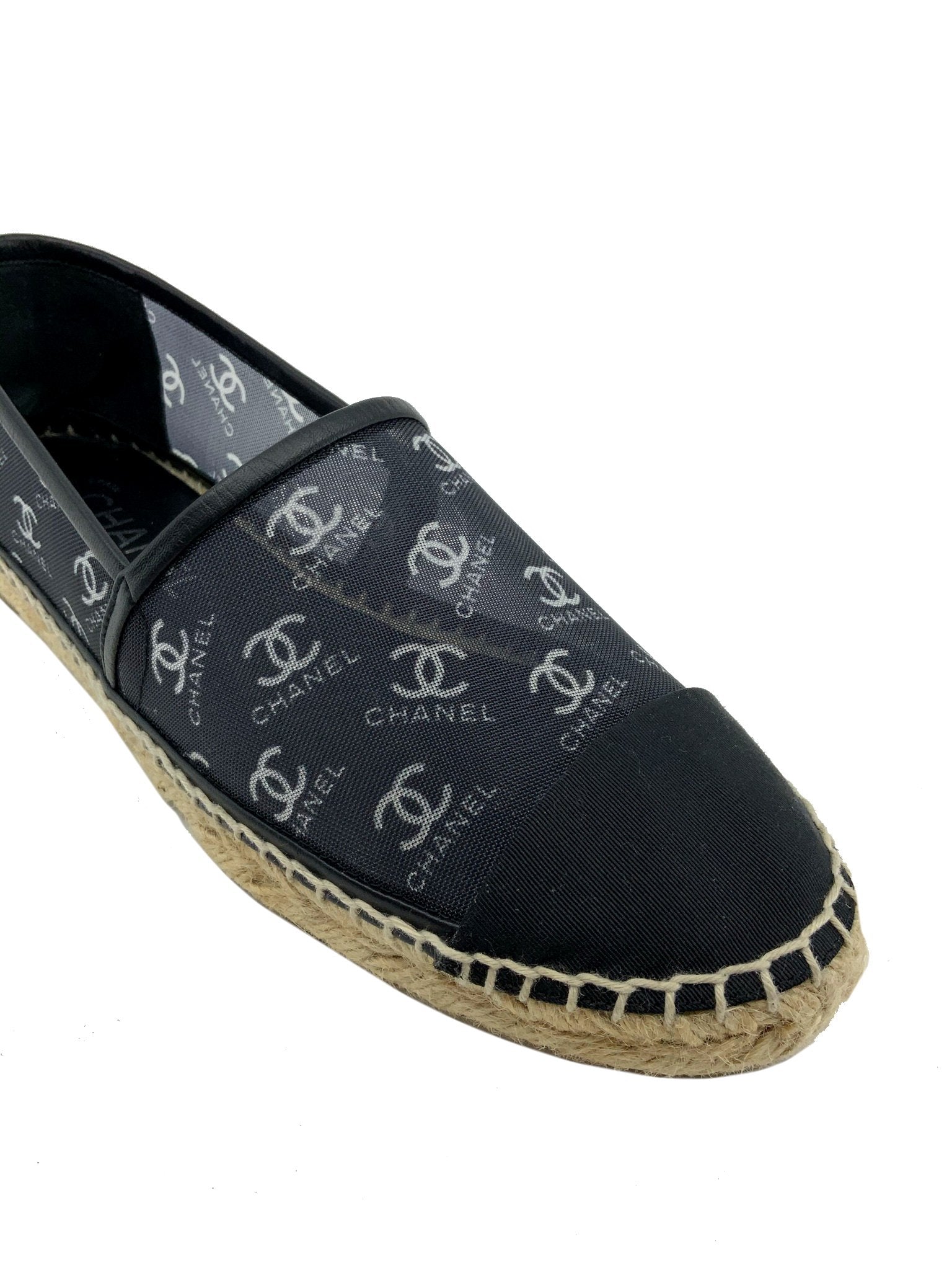 Chanel CC Espadrille Flats - Women's Size 6 | Mesh & Grosgrain Fabric | Comfortable Casual Shoes for Summer, Beach & Everyday Wear