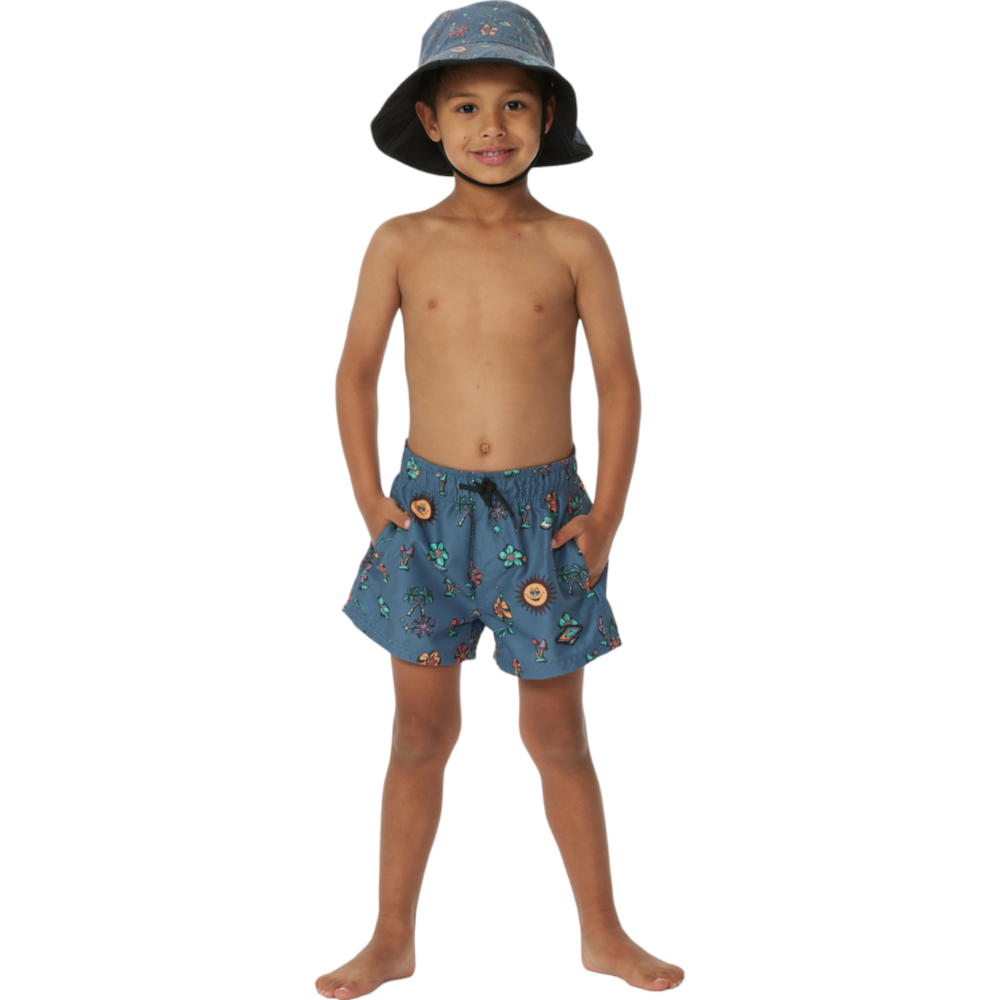Rip Curl Mystic Waves Sun Volley Boys' Swim Trunks (1-8 Years) - Perfect for Beach, Pool & Summer Water Activities