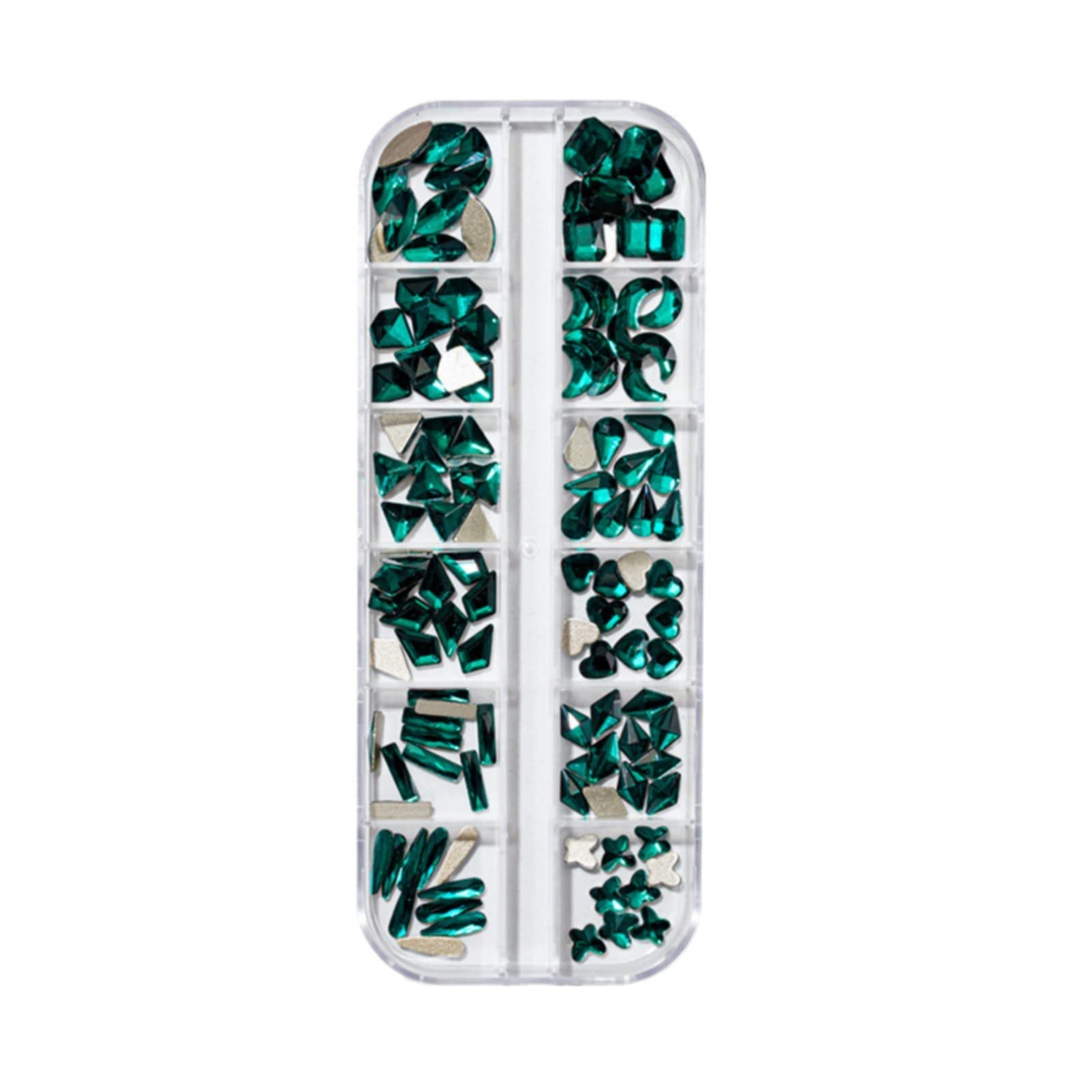 Premium Nail Art Rhinestones Kit - Multi-Shaped Glass Crystal Flatback Gems for Press-On Nails | DIY Manicure, Salon Professional Nail Design, Wedding & Party Nail Decoration (F, One Size)
