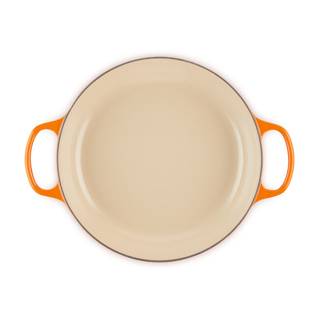 Le Creuset 4.7 Quart Enameled Cast Iron Braiser with Lid - Flame Color - Perfect for Searing, Braising & Slow Cooking - Stovetop to Oven Safe Cookware