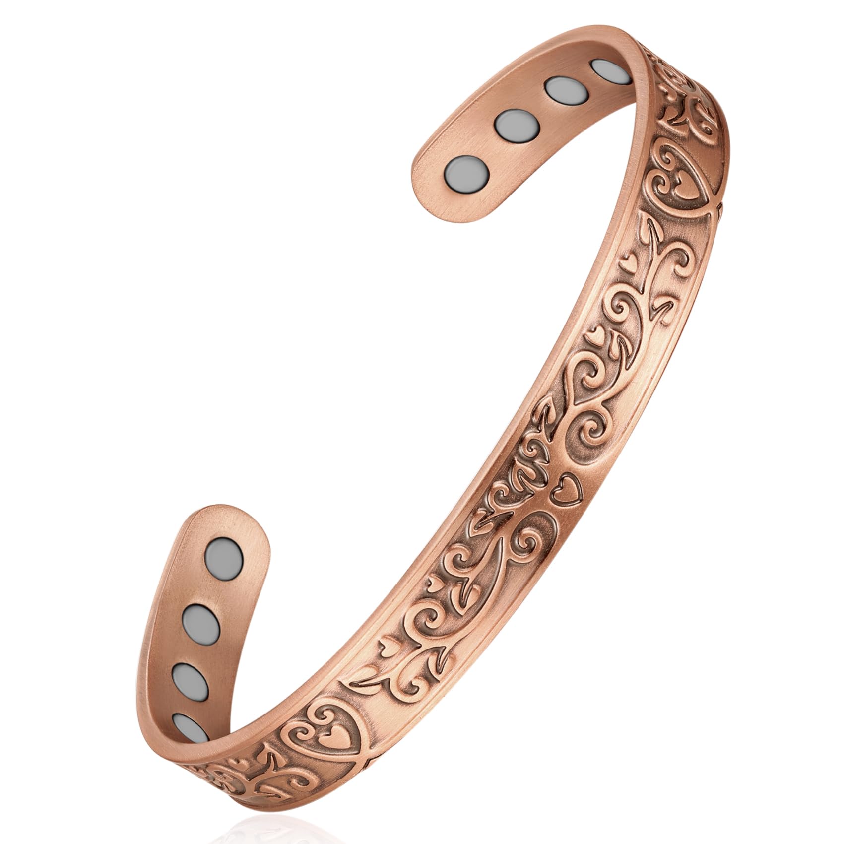 Jeracol 12X Ultra Strength Copper Bracelets for Men & Women - 99.99% Pure Solid Copper Magnetic Therapy Bracelet with Tree of Life Design - Arthritis Pain Relief & Improved Circulation - Comes with Elegant Gift Box - Perfect for Daily Wear, Yoga, Meditation & Wellness Gifts