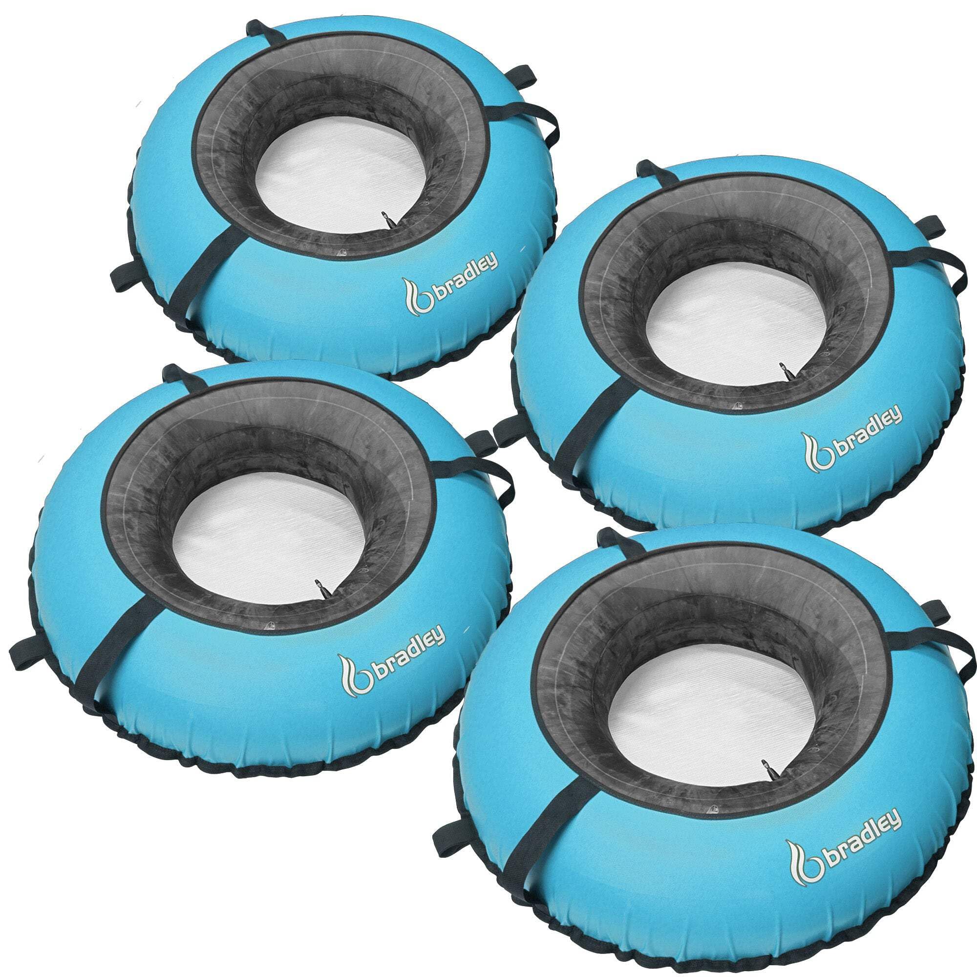Bradley Heavy Duty River Tubes - Pack of 4 for Whitewater Floating | Durable Rubber Inner Tubes with Protective Covers | Connectable for Group River Rafting | Perfect for Summer Water Adventures & Family Fun