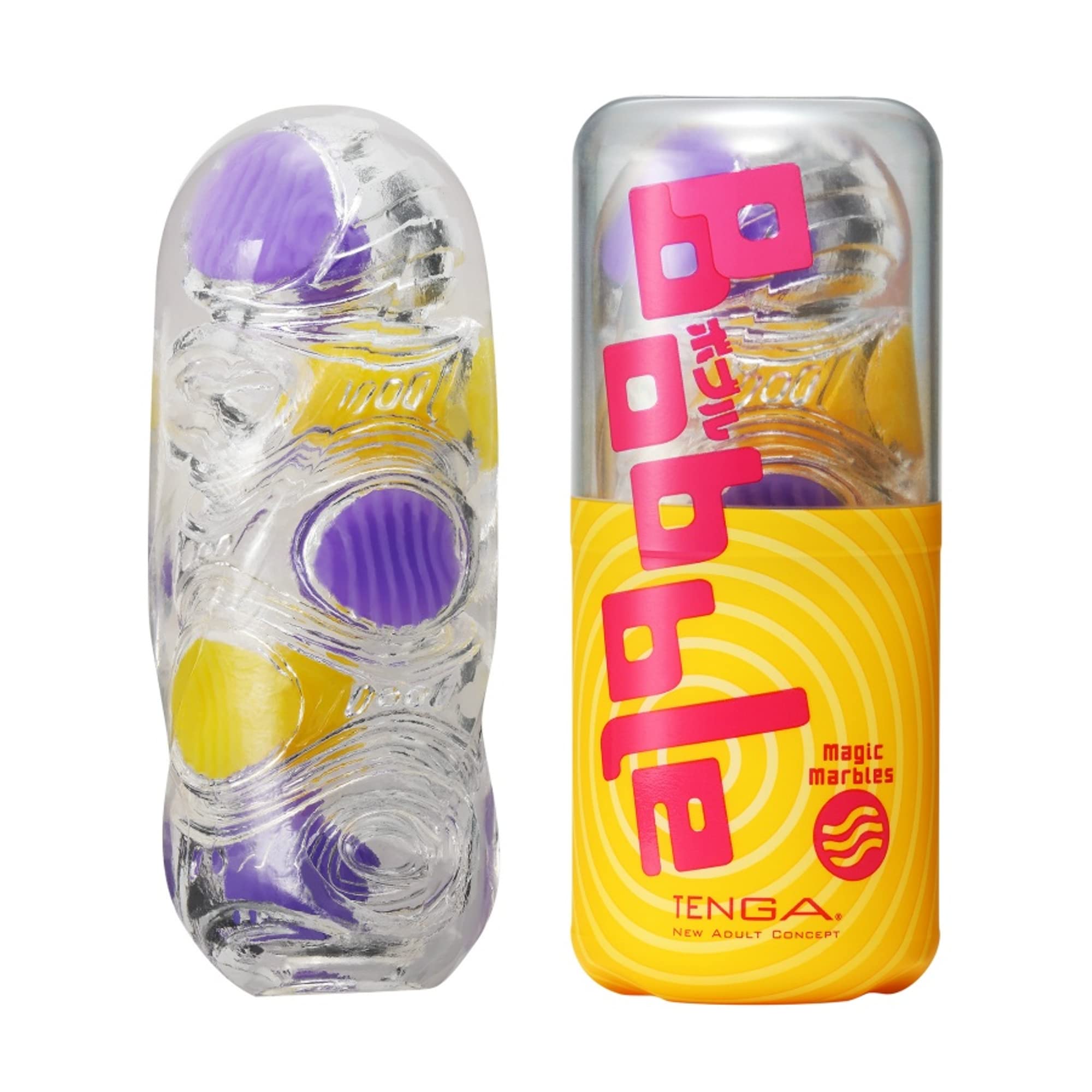 TENGA Bobble BOB-002 Magic Marbles Reusable Male Masturbator - Translucent Silicone Adult Toy for Men | Discreet & Hygienic Solo Pleasure at Home
