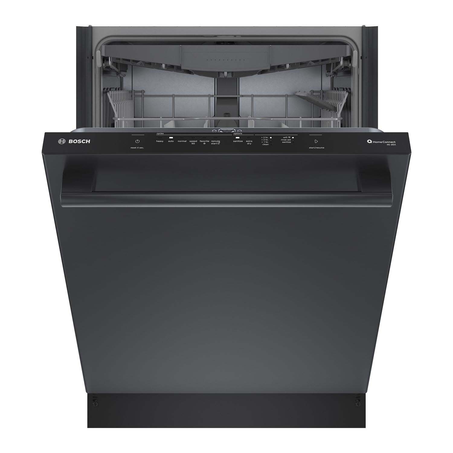 Bosch 24 Inch Black Stainless Steel Fingerprint Resistant Smart Dishwasher with Home Connect & Third Rack - SHX5AEM4N | Perfect for Modern Kitchens & Large Families