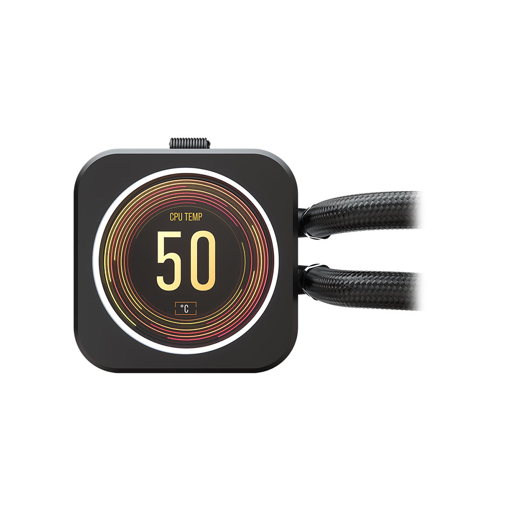 Corsair iCUE H100i ELITE LCD Display Liquid CPU Cooler - 240mm RGB AIO Liquid Cooling System with LCD Screen for PC Gaming and Overclocking - Perfect for High-Performance Gaming PCs and Workstations