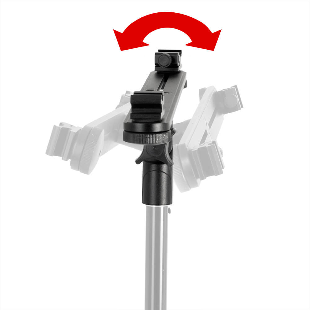 Dual Hot Shoe Speedlite Crossbar Bracket - Professional Flash Mount for DSLR Cameras - Perfect for Wedding, Portrait & Studio Photography