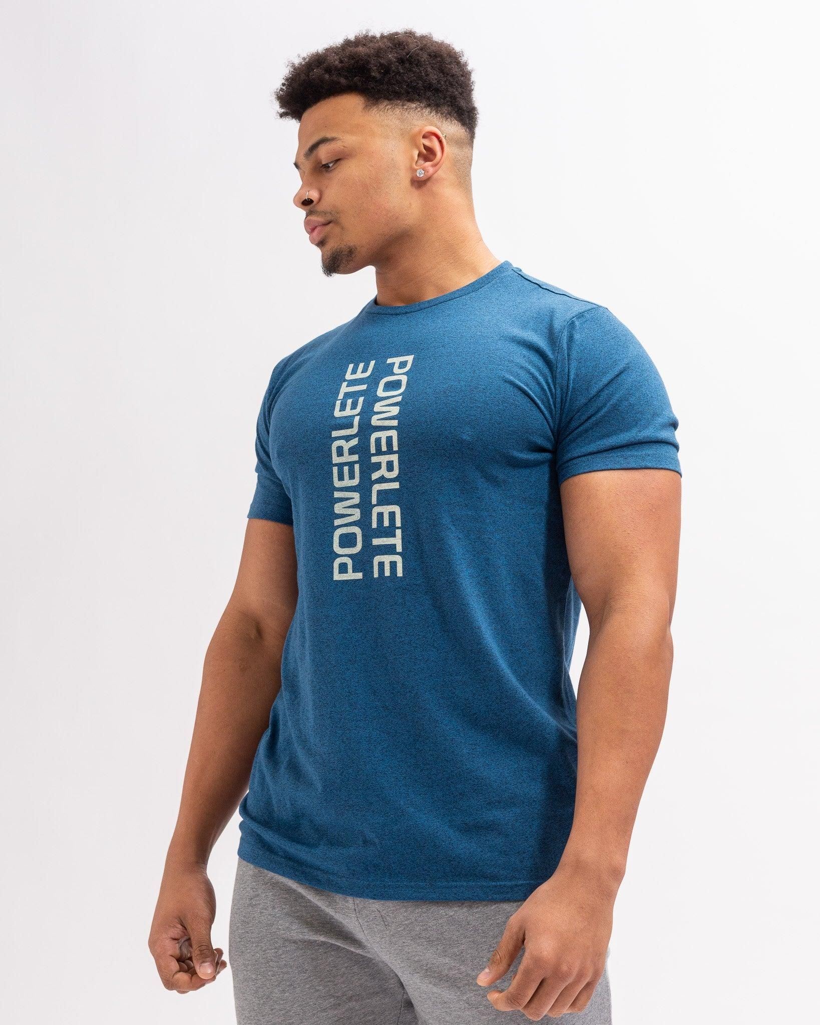 Powerlete Evolve Men's Performance T-Shirt - Navy Blue - Moisture Wicking & Breathable Workout Shirt for Gym, Running & Casual Wear