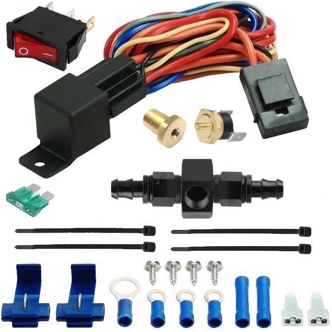 23 Row 6AN Transmission Oil Cooler with Electric Fan & Thermostat Switch - High Performance Cooling for Racing, Towing & Off-Road Vehicles
