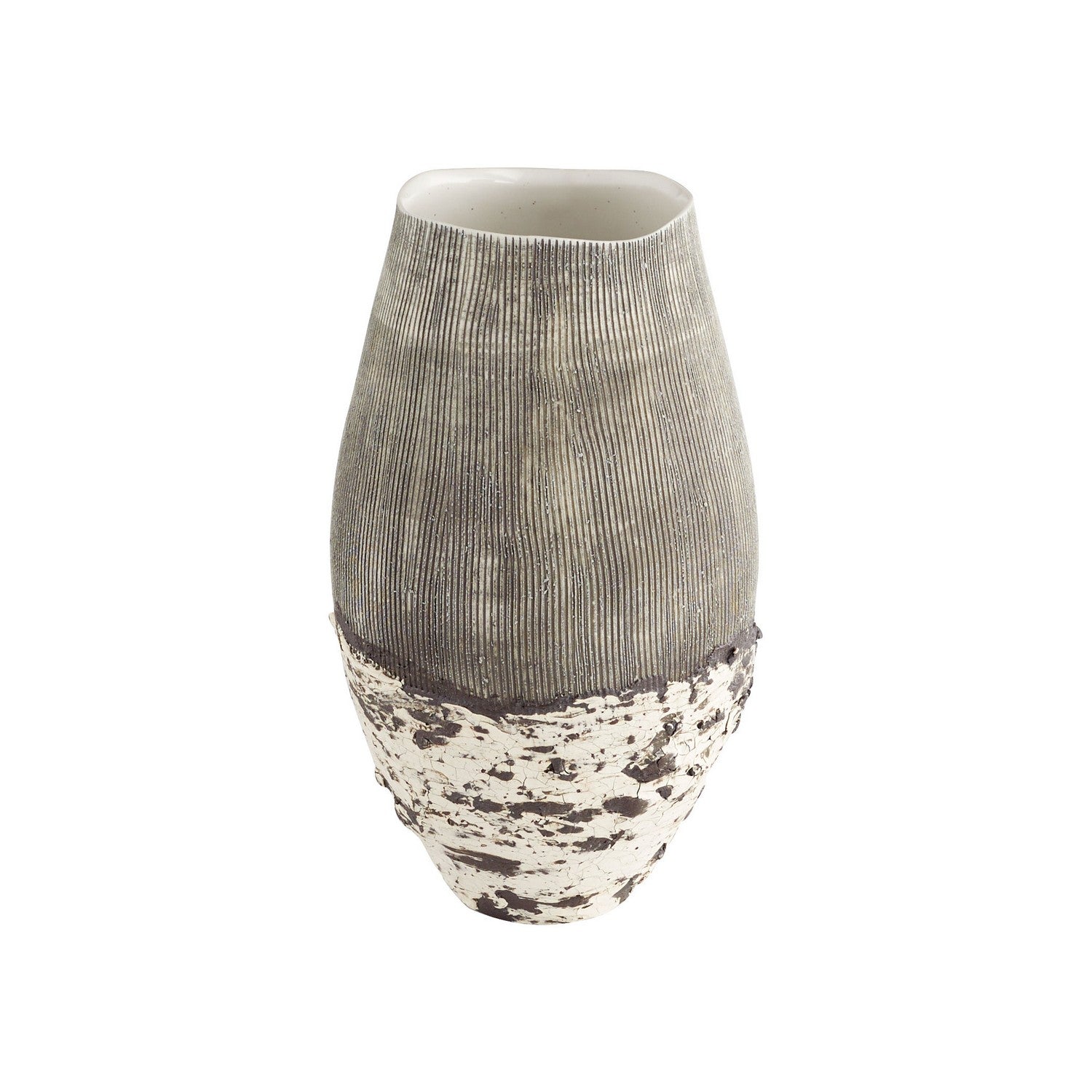 Cyan Design 11411 Calypso Vase - Small Off White & Brown Ceramic Vase for Home Decor, Wedding Centerpieces, and Tabletop Display
