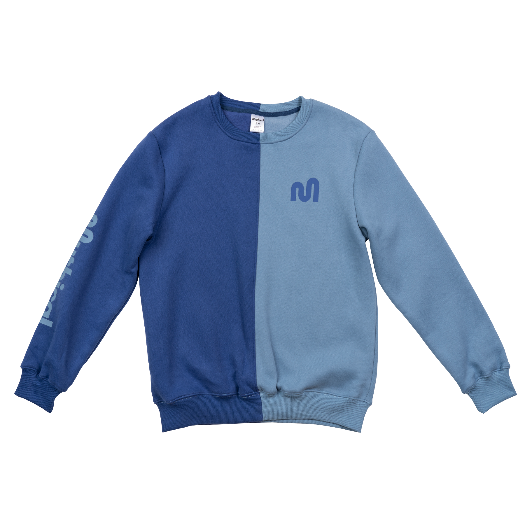 Mythical Colorblock Sweatshirt for Women - Trendy Blue Pullover Hoodie | Casual Streetwear, Loungewear & Outdoor Activities