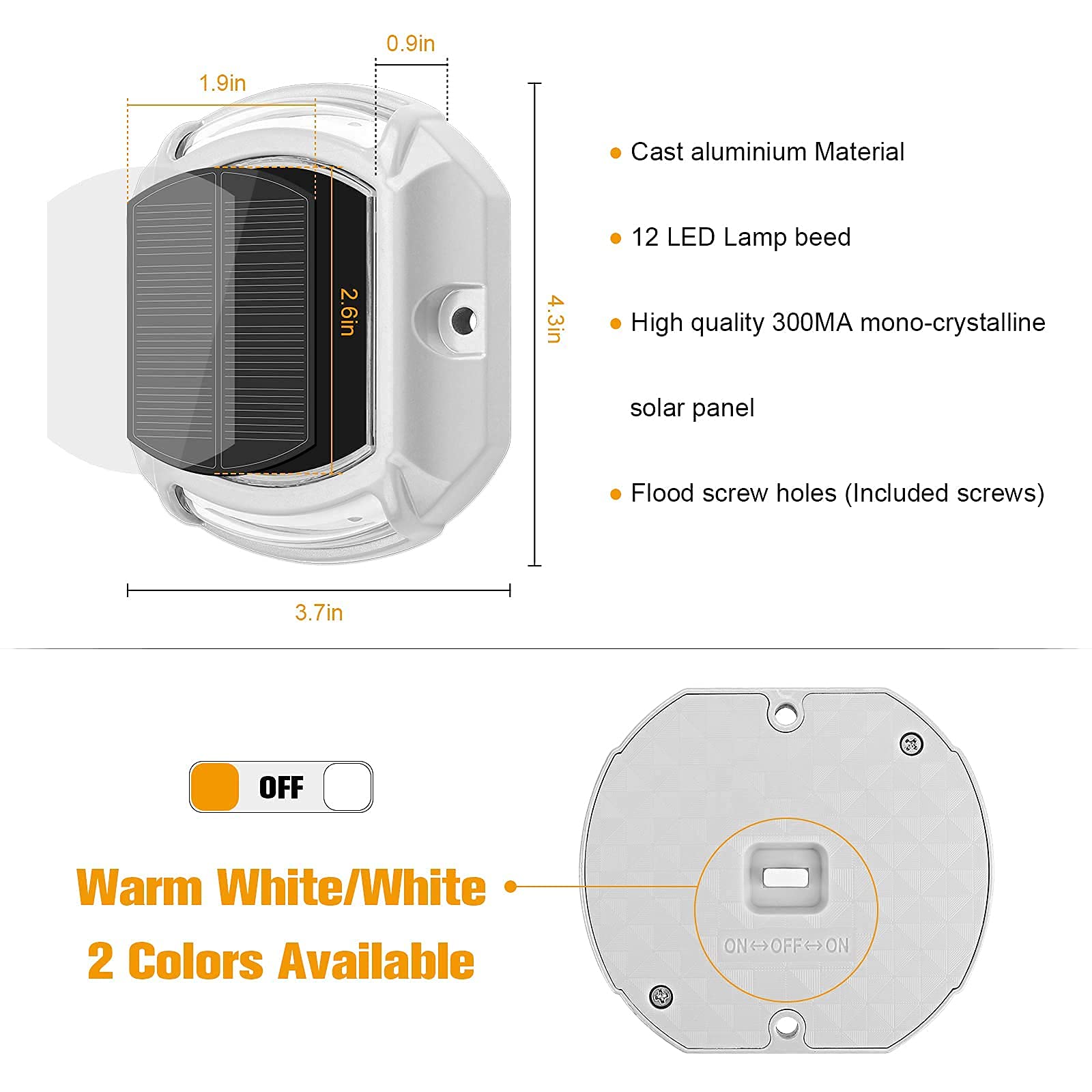 VOLISUN 16 Pack Solar Powered Outdoor Pathway Lights - Hexagon Deck & Dock Lighting (12 White + 4 Dual-Color White/Warm White) for Driveway, Garden, Patio & Landscape Illumination