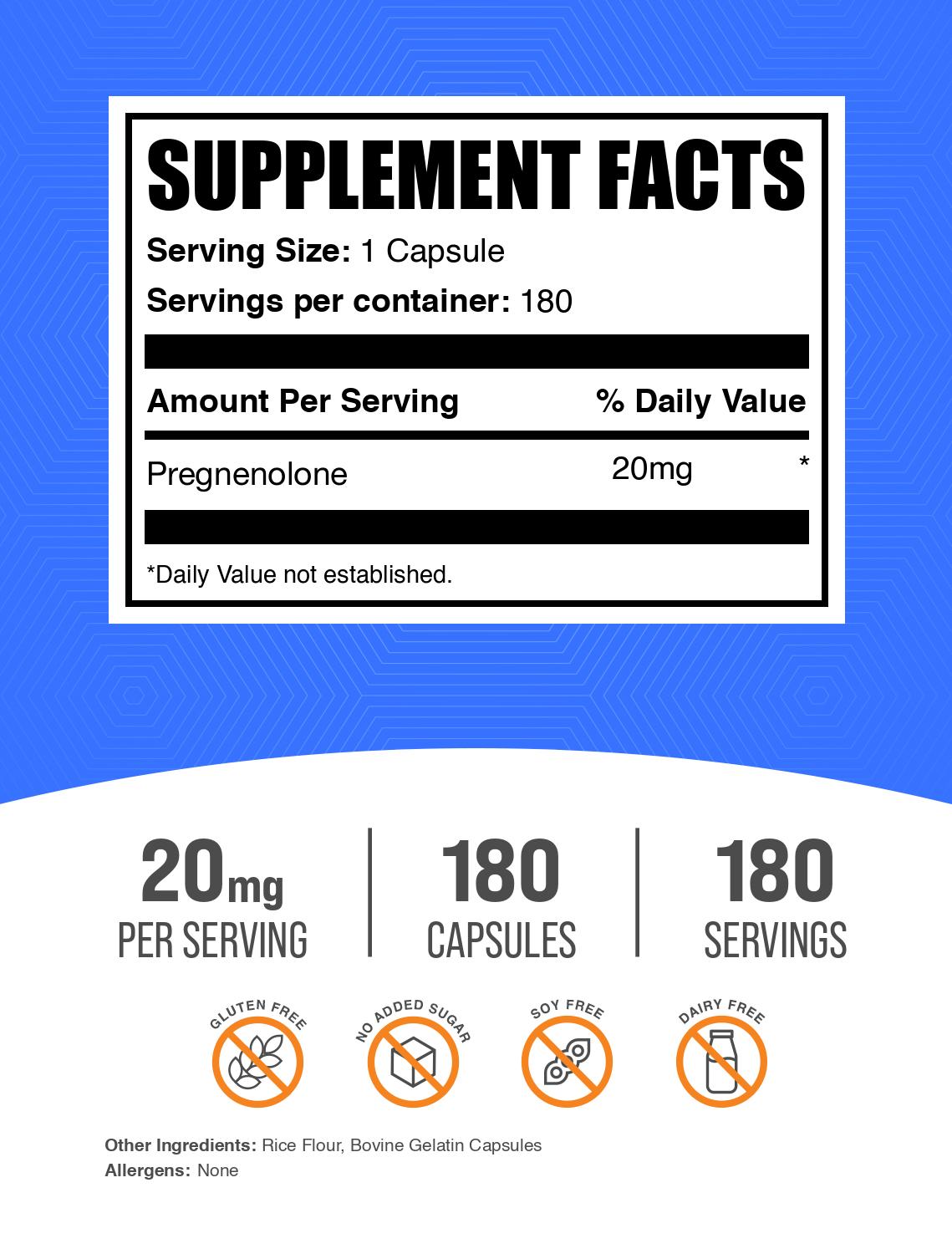 Best Pregnenolone Capsules for Hormone Support - Natural Supplement for Energy, Mood & Stress Relief - Bioidentical Pregnenolone 50mg - Supports Adrenal Health & Cognitive Function - Perfect for Men & Women Over 40