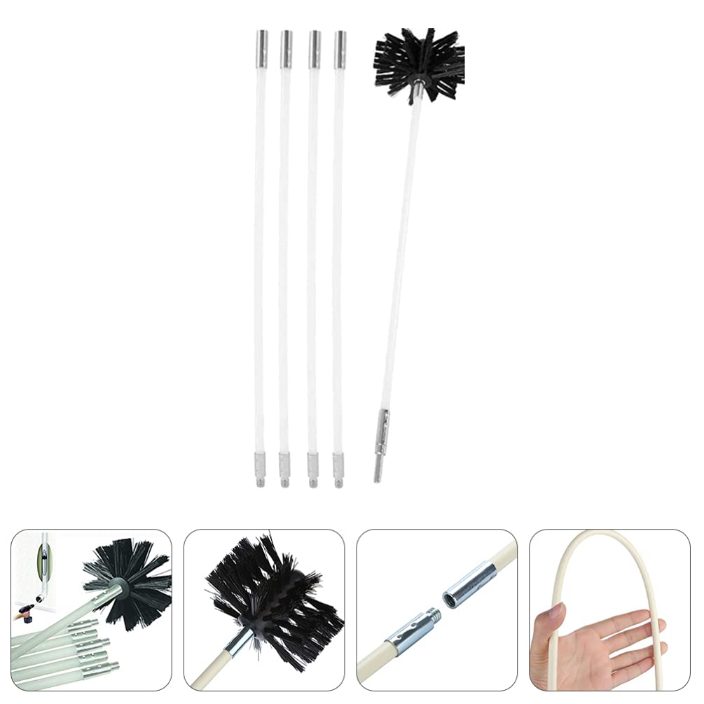 1 Set Chimney & Dryer Vent Cleaning Kit - Heavy Duty Duct Brush, Lint Remover & Sweeping Tools for Efficient Home Maintenance | Perfect for Fireplace, HVAC & Laundry Room Use