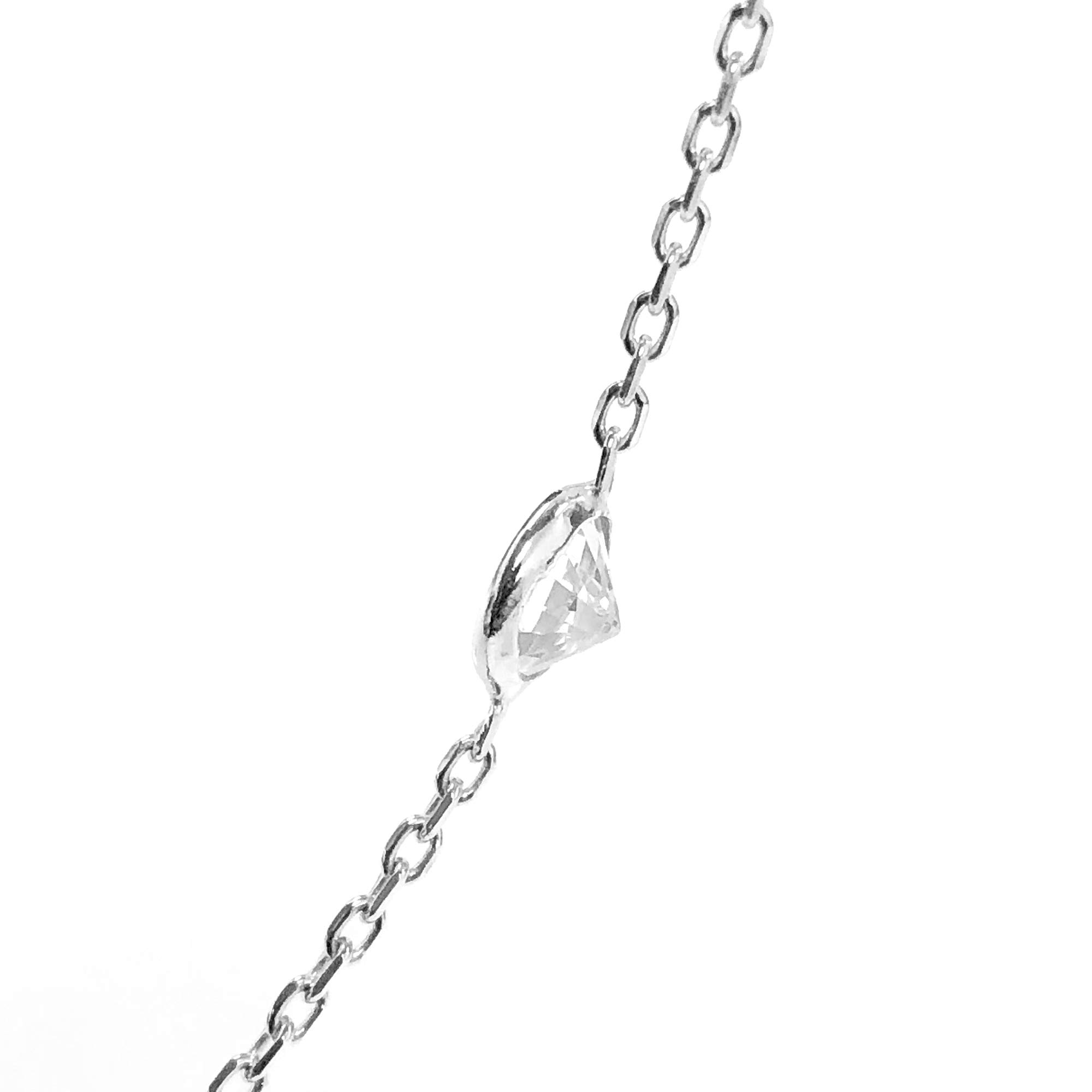 Ritastephens Sterling Silver Designer CZ By the Yard Long Chain Necklace 24