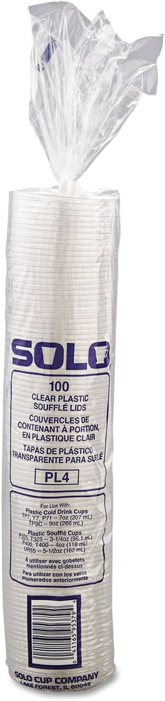 Solo PL4N Clear Plastic Portion Container Lids - 2500 Pack, Fits 3.25-5.5 oz Containers, 0.3