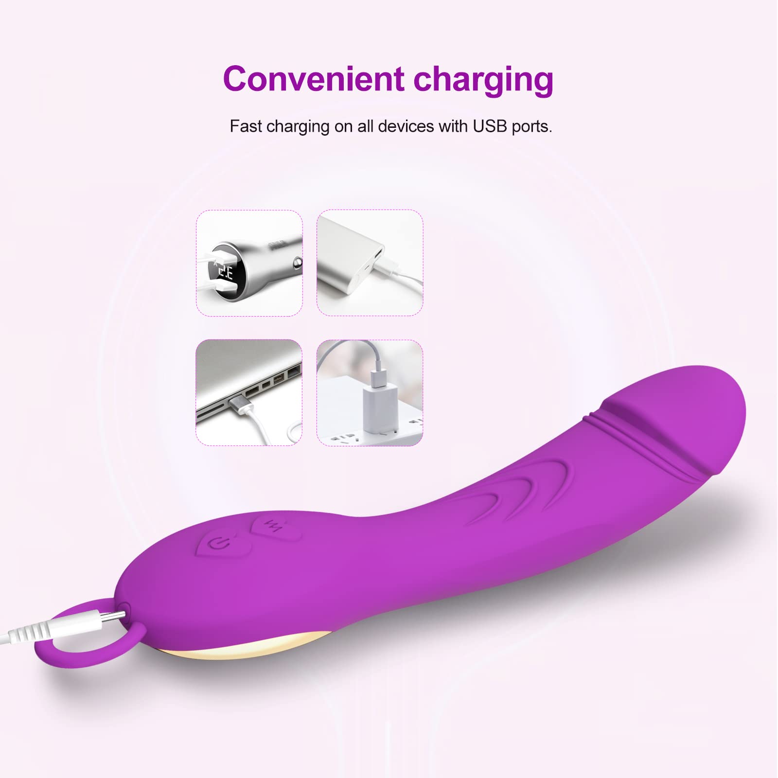 12-Speed Clitoral Stimulator & G-Spot Vibrator for Women - Rechargeable Adult Sex Toy with Multiple Vibration Modes - Perfect for Couples Play, Foreplay & Solo Pleasure