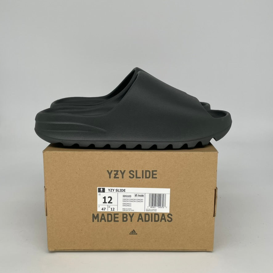 Adidas Yeezy Slide Dark Onyx - Men's Size 12 [ID5103] | Comfortable Slides for Home, Pool & Beach Wear