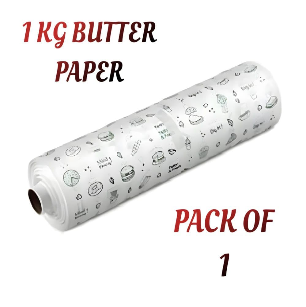 Vuvail Non-Stick Parchment Paper Roll - 1 Kg White Baking Paper for Grilling, Wrapping & Cooking | Oil-Proof, Greaseproof Kitchen Roll for Roti, Sandwich, Paratha Storage | Perfect for Baking, Meal Prep & Food Packing
