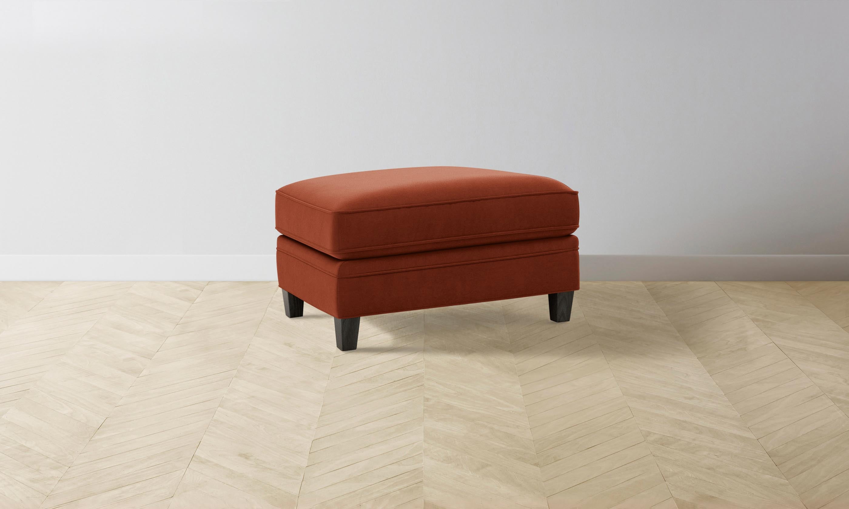 Carmine Ottoman with Mohair Upholstery - Spice Color Accent Chair for Living Room, Bedroom, or Office - Cozy Footrest & Stylish Seating Solution