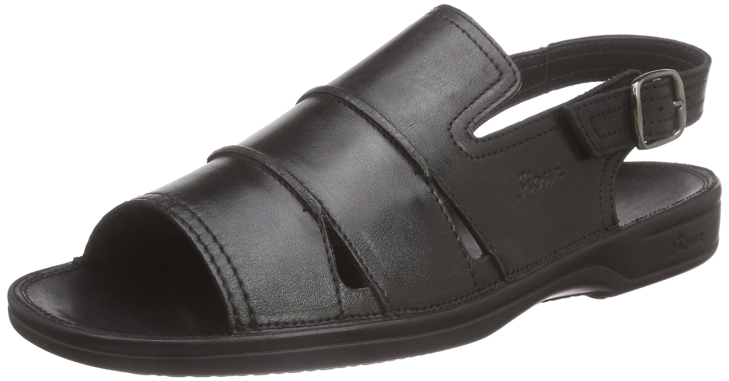 **Men's Open Toe Sandals Sioux Venezuela - Black Comfortable Casual Sandals for Summer Walking & Beach Outings**