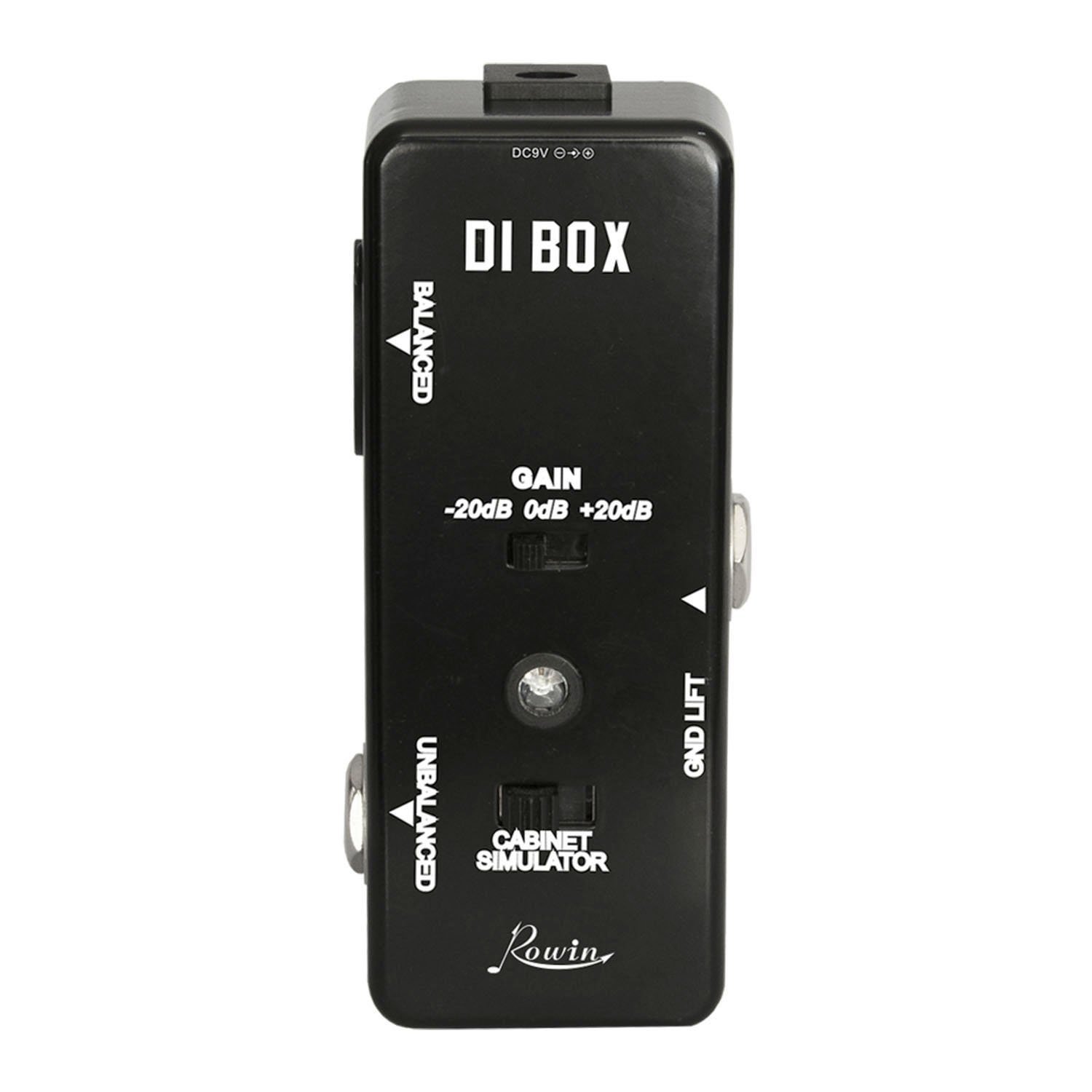 Rowin Passive DI Box for Guitar & Bass - Balanced/Unbalanced Direct Box Pedal for Live Performance & Studio Recording