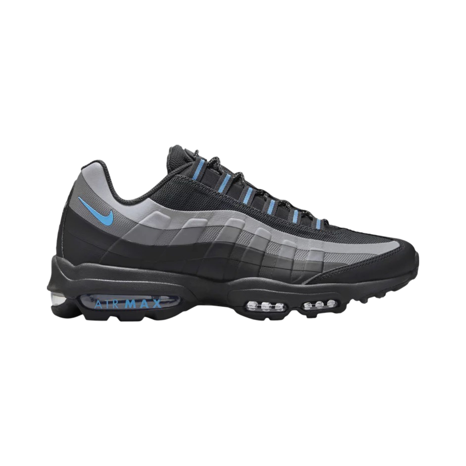 Nike Air Max 95 Ultra Black University Blue Running Shoes - Men's Athletic Sneakers for Jogging, Gym Workouts & Casual Wear