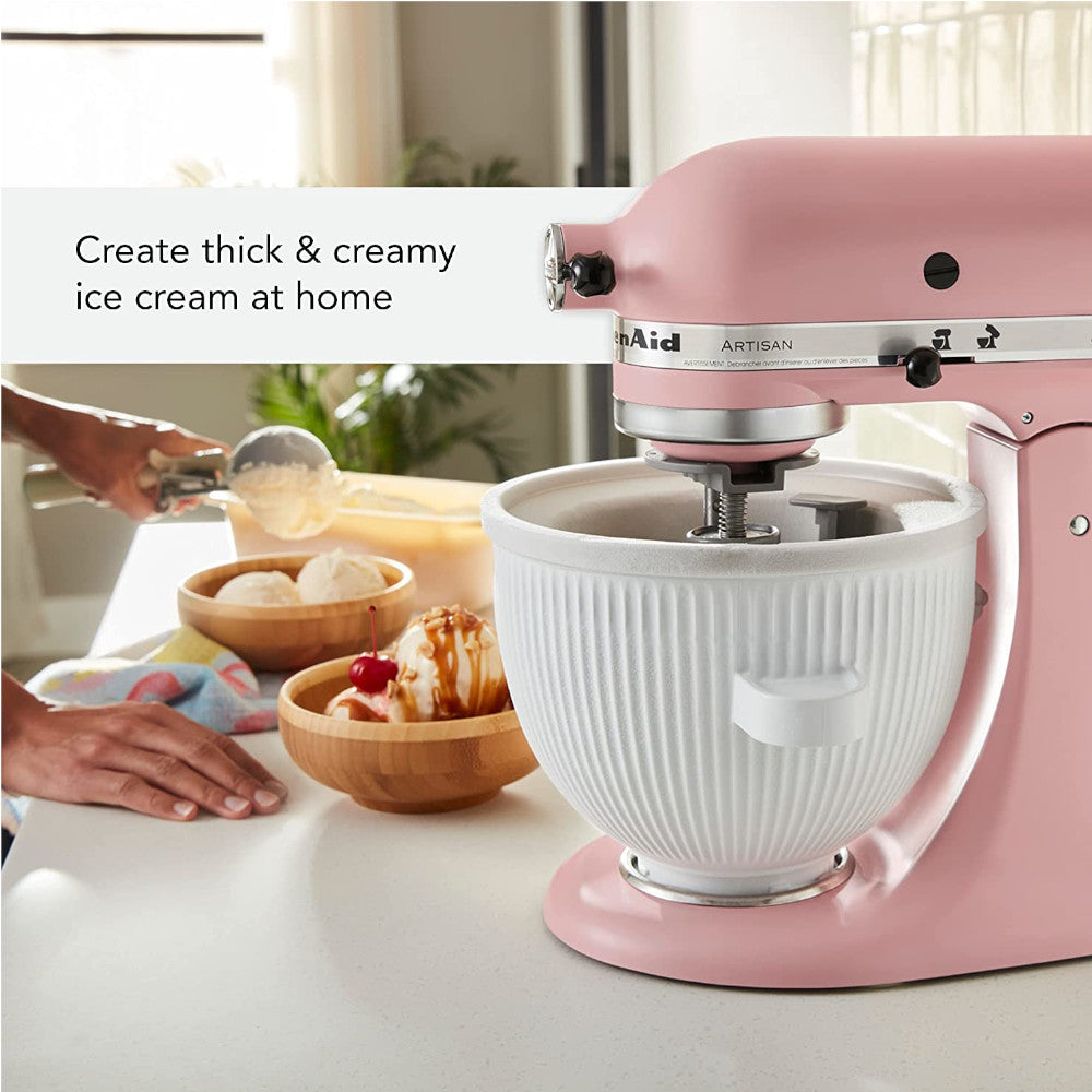 KitchenAid Ice Cream Maker Attachment KSMICM - Compatible with Stand Mixers - Make Homemade Ice Cream, Gelato & Sorbet - Perfect for Parties, Family Gatherings & Summer Treats