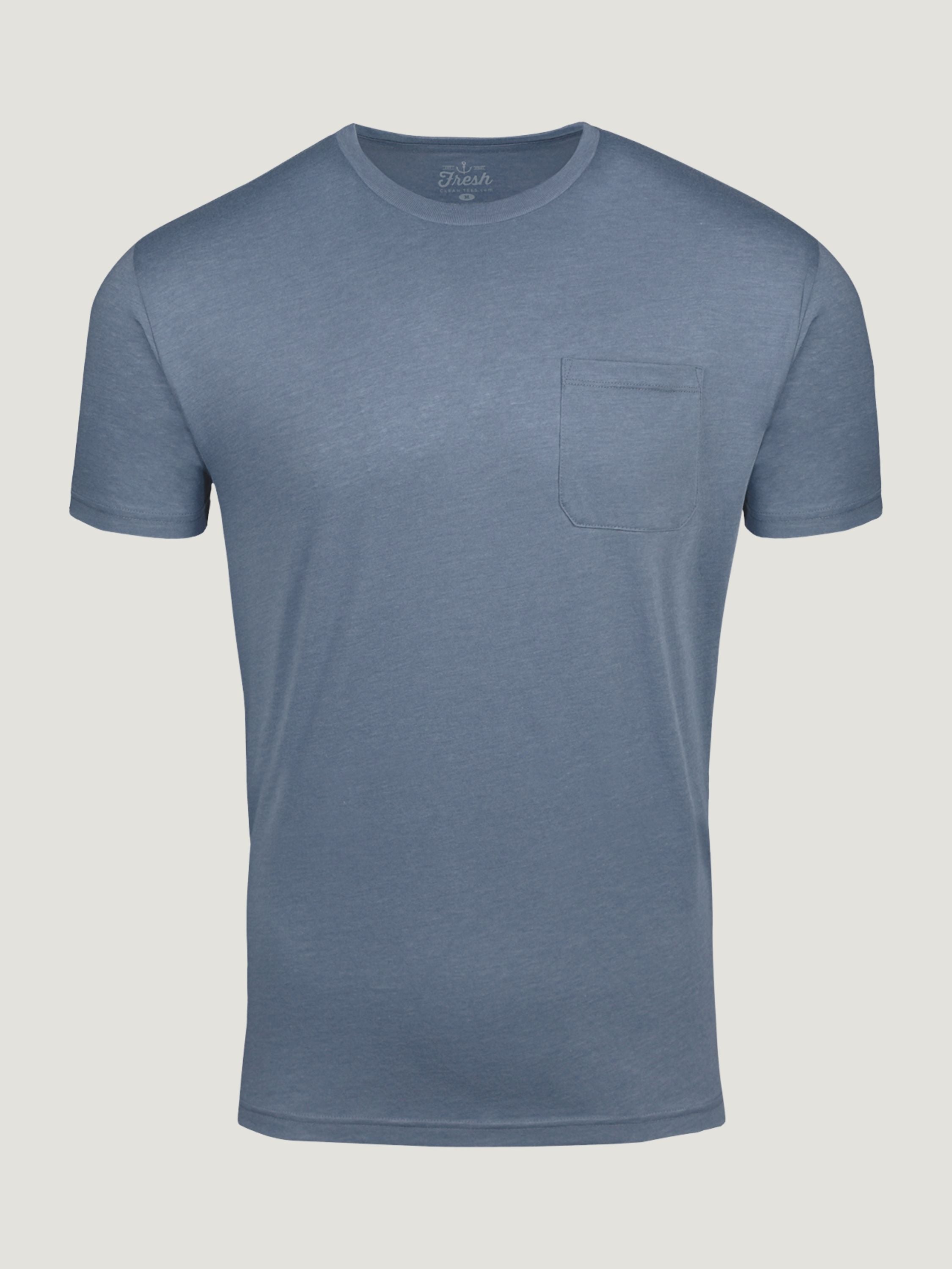 Wedgewood Pocket T-Shirt for Men | Soft Cotton Crewneck Tee with Chest Pocket | Casual Wear & Everyday Outfits