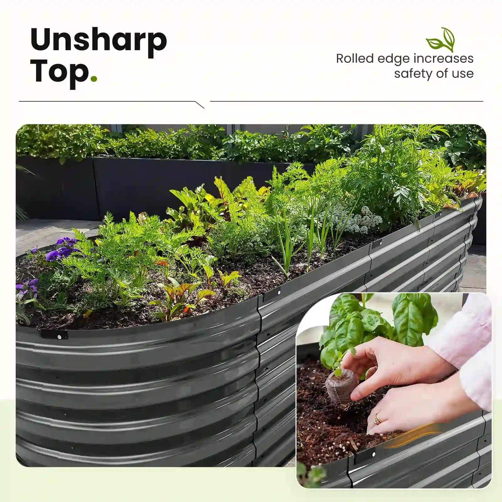 Sturdy Screwless Raised Garden Bed Kit - Easy Assembly Elevated Planter Box for Vegetables, Flowers & Herbs - Perfect for Backyard, Patio & Urban Gardening