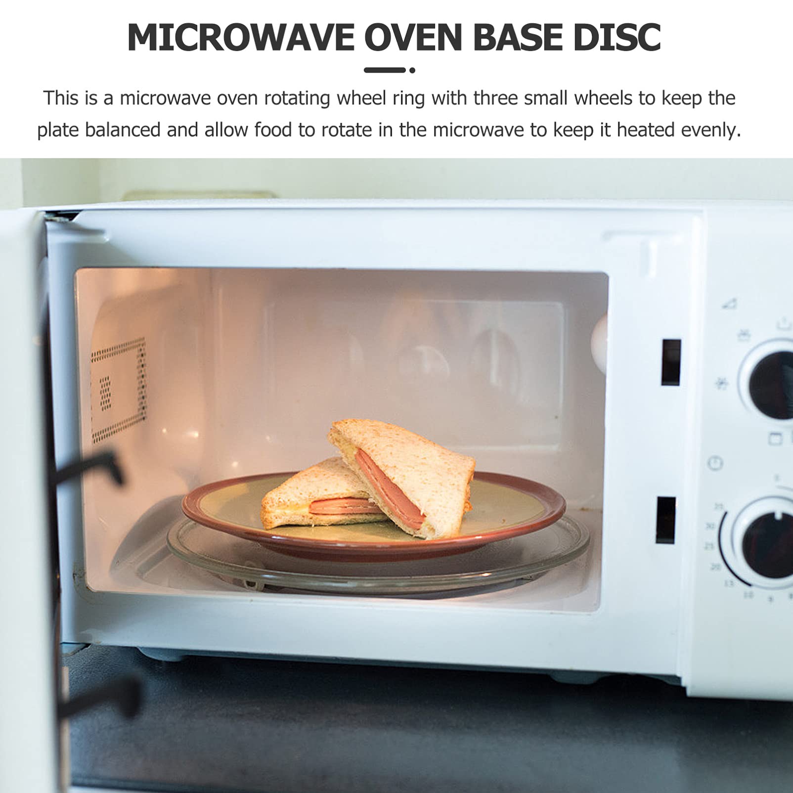 Mobestech 2-Pack Microwave Turntable Stand Replacement - Triple Arm Glass Rotating Roller Plate Tray Accessories for Microwave Oven | Perfect for Heating Food Evenly & Replacing Broken Turntables