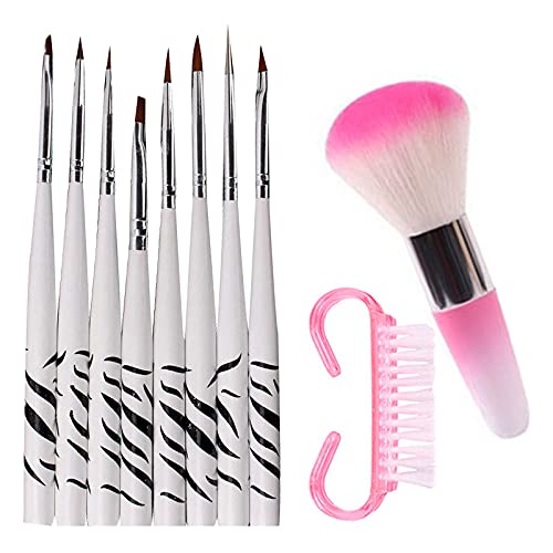 Professional Nail Art Brushes Set - 12PCS Nail Design Painting Pen, Gradient Gel Polish Builder, Drawing & Carving Brushes for Manicure - Perfect for Salon, Home DIY & Professional Nail Artists (Color: M)