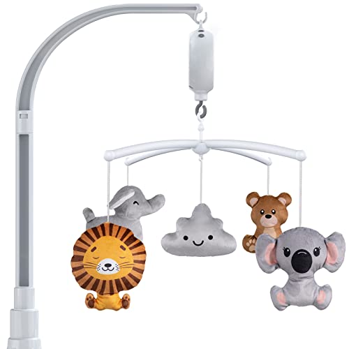 FEISIKE Baby Crib Mobile with 3 Music Modes, Volume Control & 12 Soothing Lullabies - Animal Nursery Mobile Toy for Newborns 0+ Months - 23