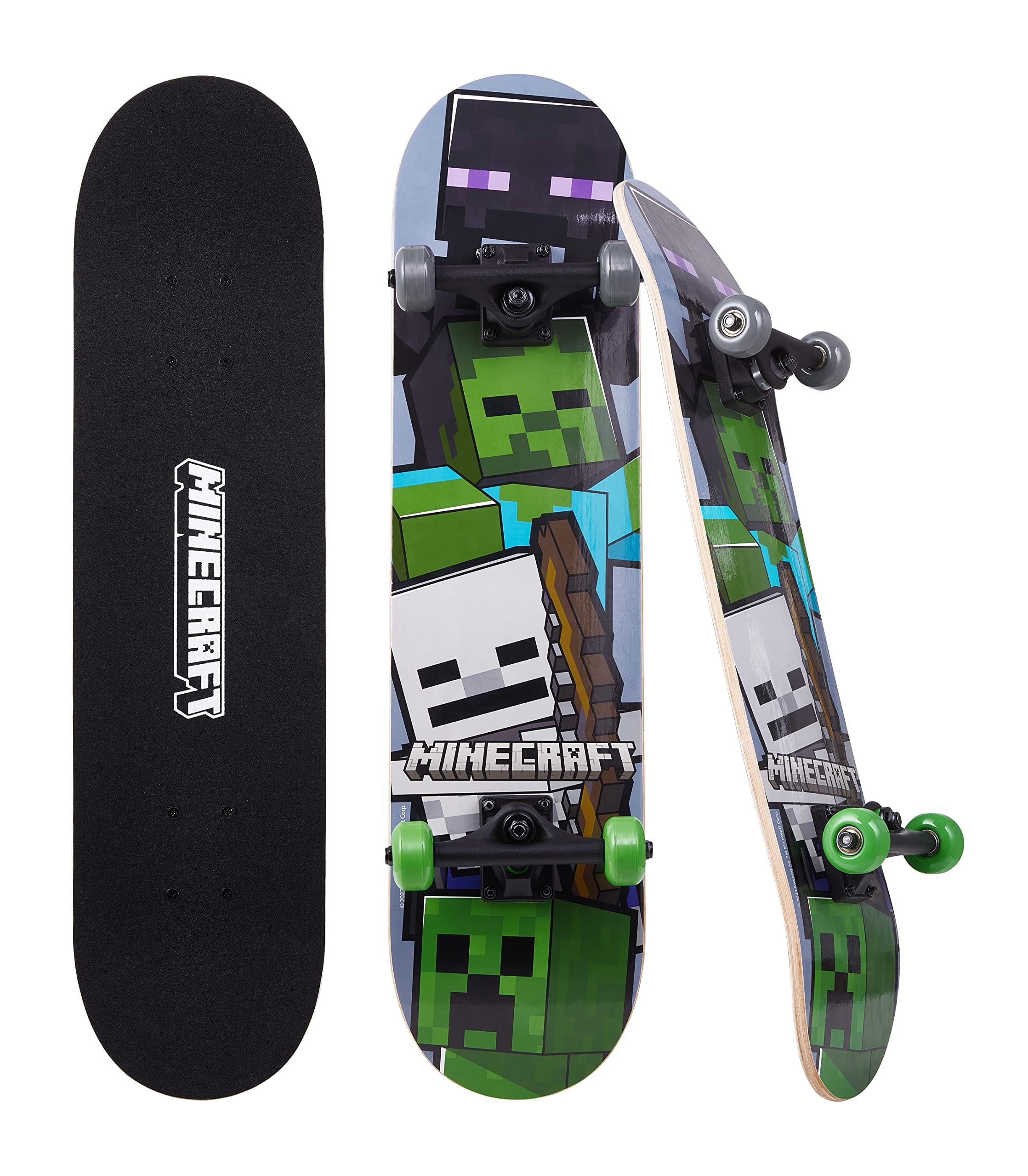 Sakar Minecraft Mob & Sonic The Hedgehog 31-Inch Complete Skateboard Bundle (2-Pack) - Perfect for Kids, Beginners & Skateboard Enthusiasts | Great for Commuting, Tricks & Outdoor Fun