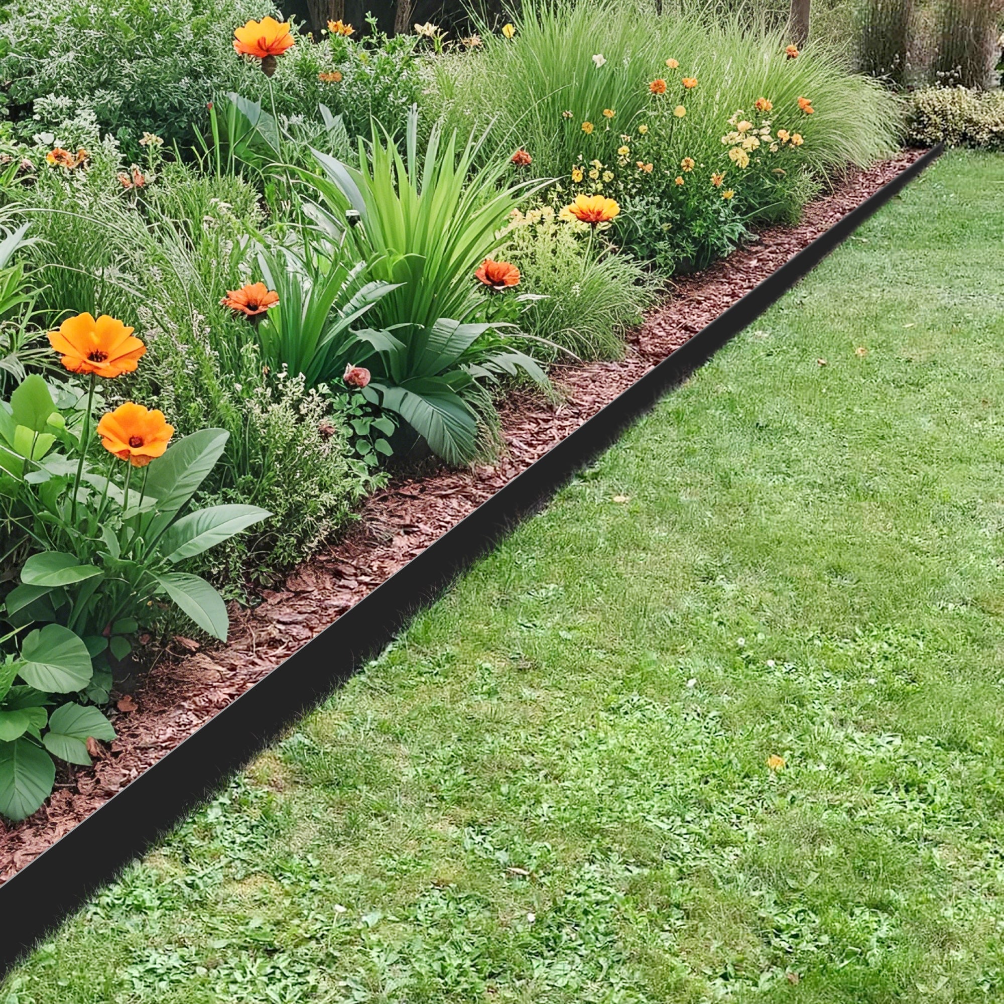 2 Pack Heavy Duty Corten Steel Landscape Edging - Durable Waterproof Garden Borders for Flower Beds, Walkways & Driveways | Rust-Resistant Outdoor Yard Edging