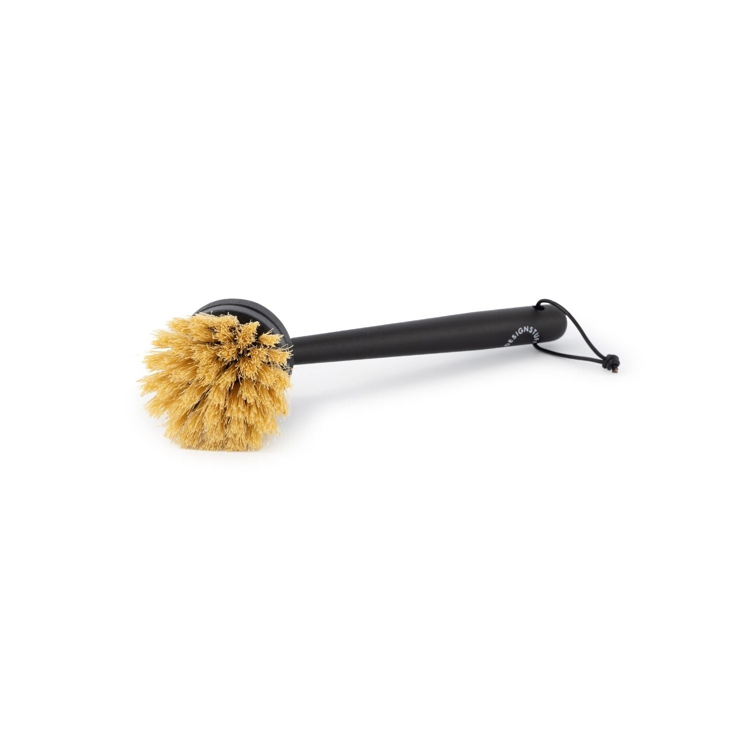 Eco-Friendly Dish Brush with Wooden Handle - Biodegradable Kitchen Cleaning Brush for Sinks, Dishes, and Pots - Sustainable Dishwashing Brush for Eco-Conscious Homes (Black)