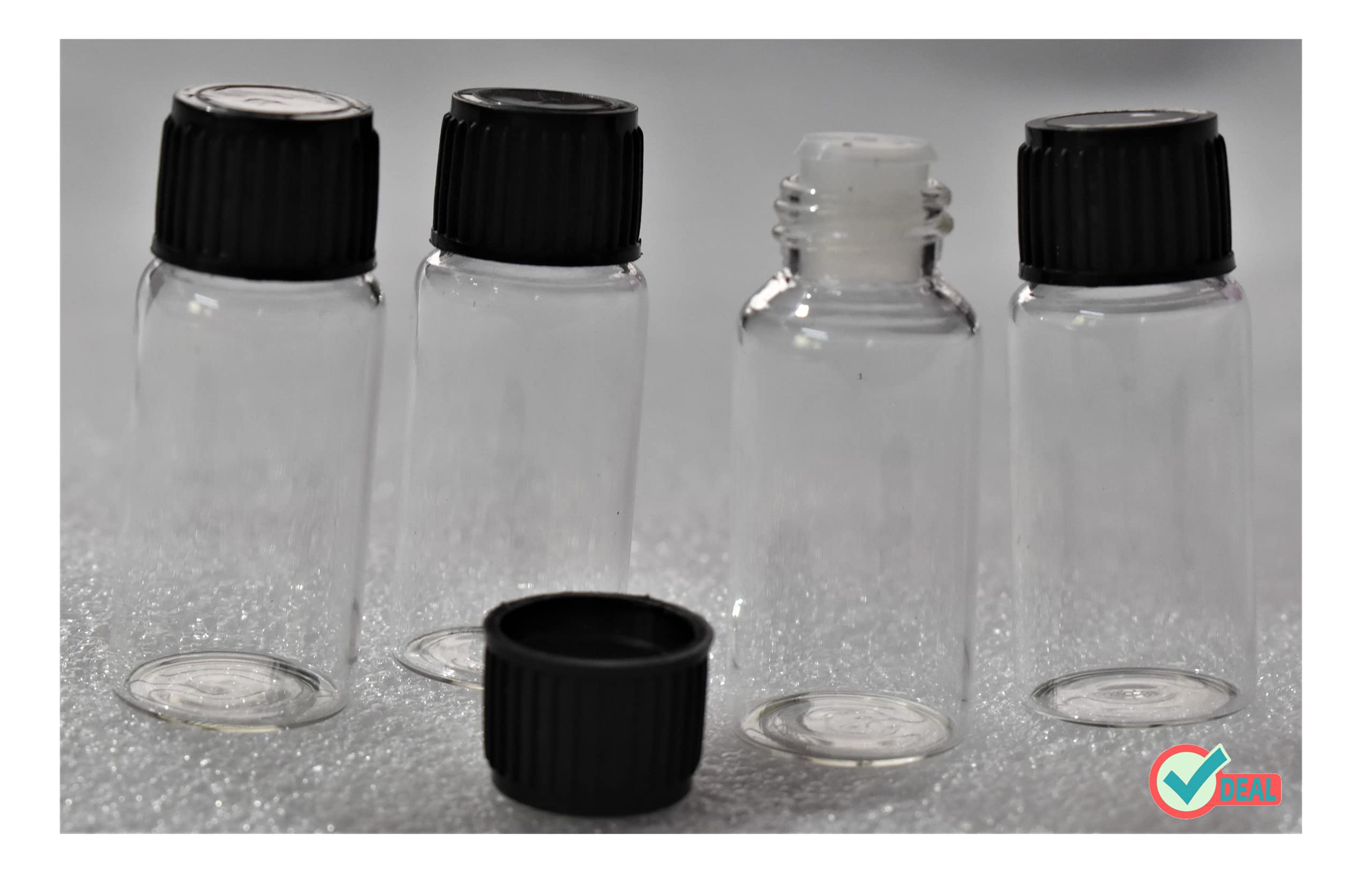 RITEDEAL 15ml Clear Glass Dropper Bottles (Pack of 10) - Type 1 Neutral Glass Essential Oil Bottles with Black Screw Cap & Leakproof Dropper - Perfect for DIY Essential Oils, Aromatherapy, Perfumes & Liquid Samples