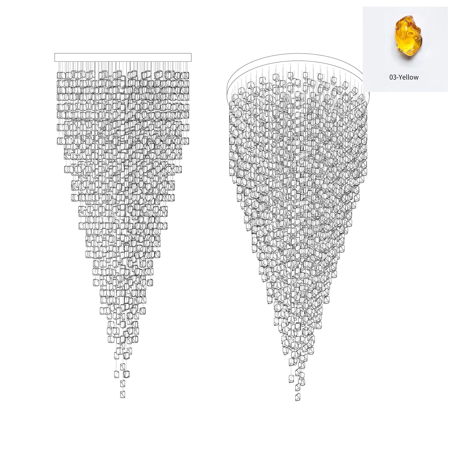 Elegant Crystal Stone Chandelier - Modern Luxury Ceiling Light Fixture for Dining Room, Living Room & Bedroom Decor