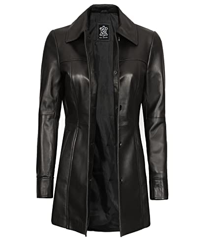 Kandis Leather Coat Women - Black