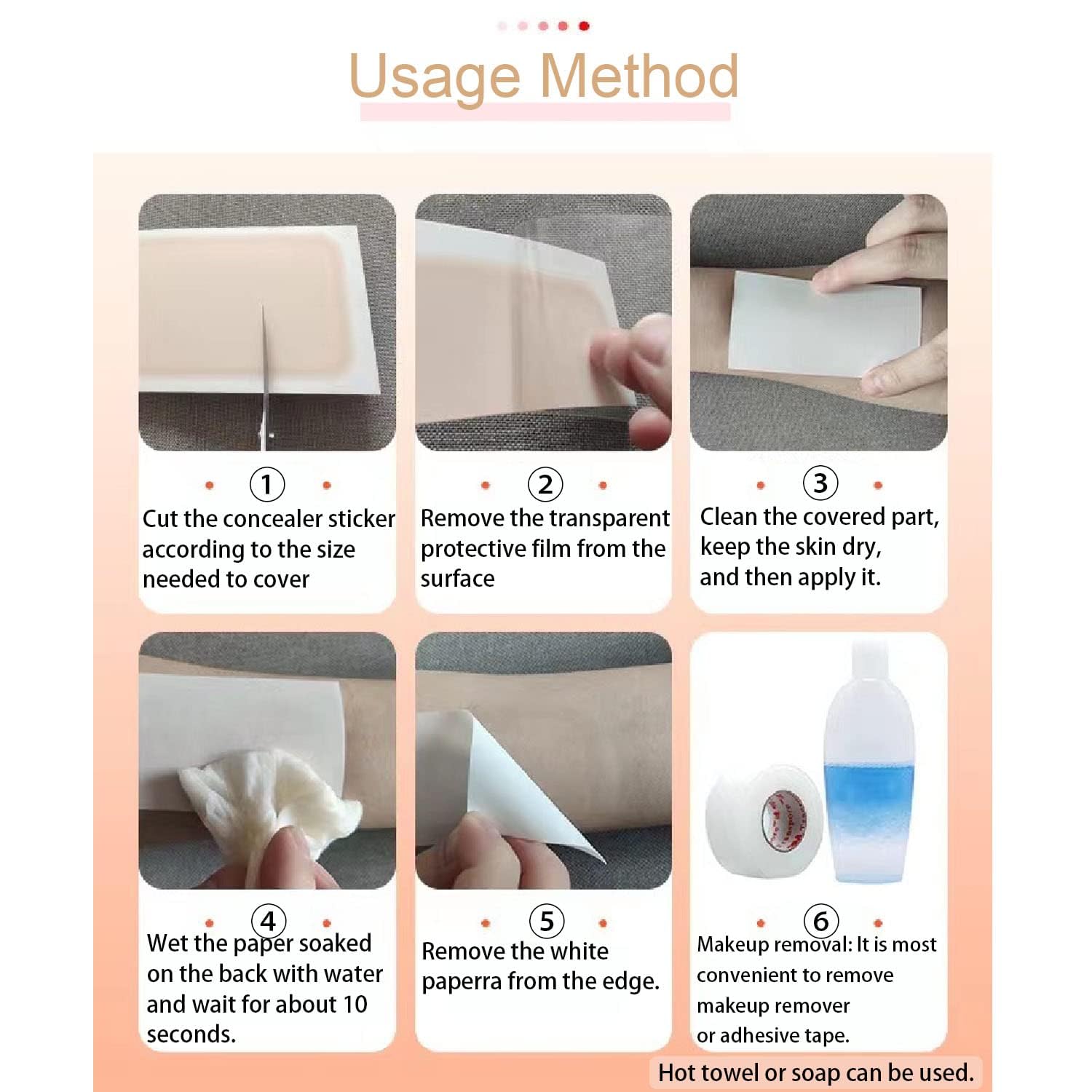 2023 New Waterproof Tattoo Cover Up Sticker Pads - Scar Concealing Tape for Tattoos, Birthmarks, Black Spots & Scars - Lasts 3-7 Days - Bright White 4Pcs - Perfect for Swimming, Work & Daily Activities