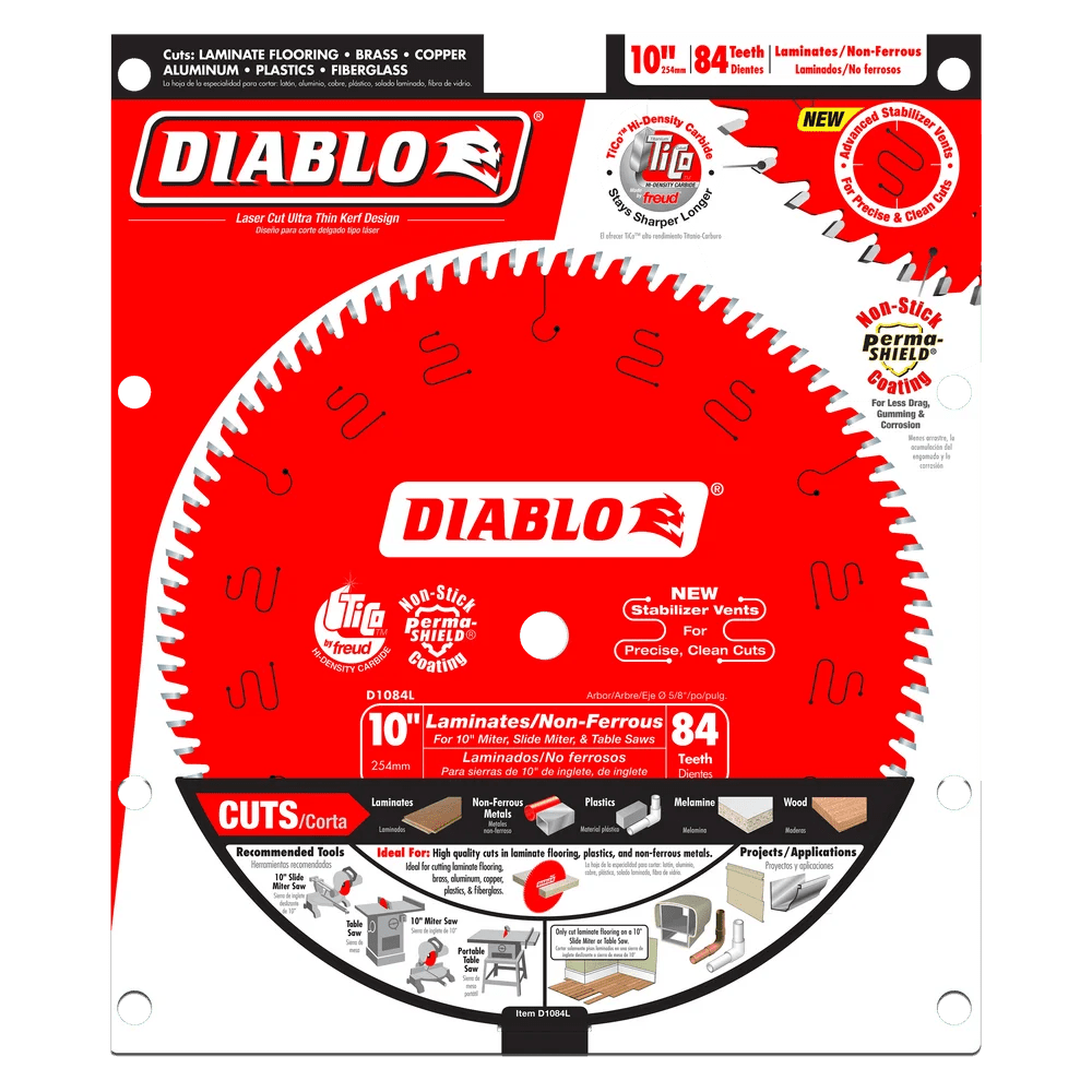10-Inch x 84-Tooth Laminates & Non-Ferrous Metals Saw Blade - 4 Pack | Perfect for Cutting Plywood, MDF, Aluminum & Copper Pipes | Durable & Precise Cuts for Woodworking & Metal Projects