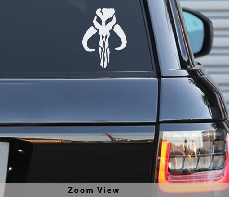 Bounty Hunter Mandalorian Vinyl Decals Stickers for Cars, Trucks, Vans, Laptops - White 5.5